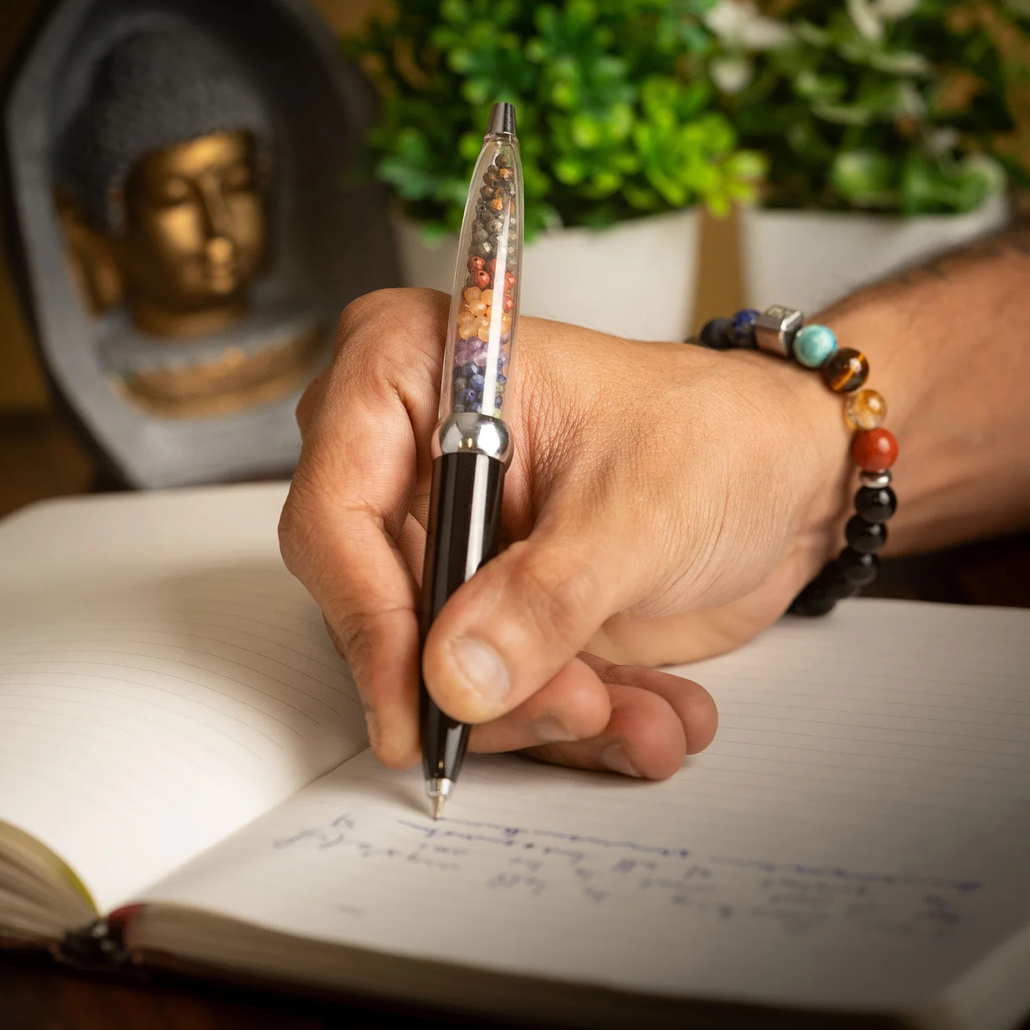 9 Chakra MagSpin Rotating Desk Pen with DryFlow Ink - Image 10