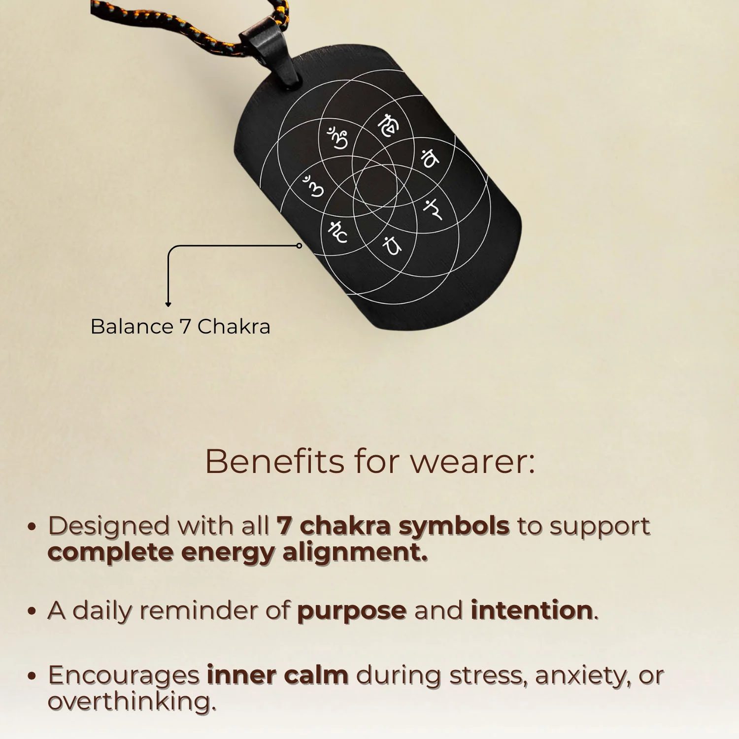 Balance 7 Chakra Tag Necklace - Image 2
