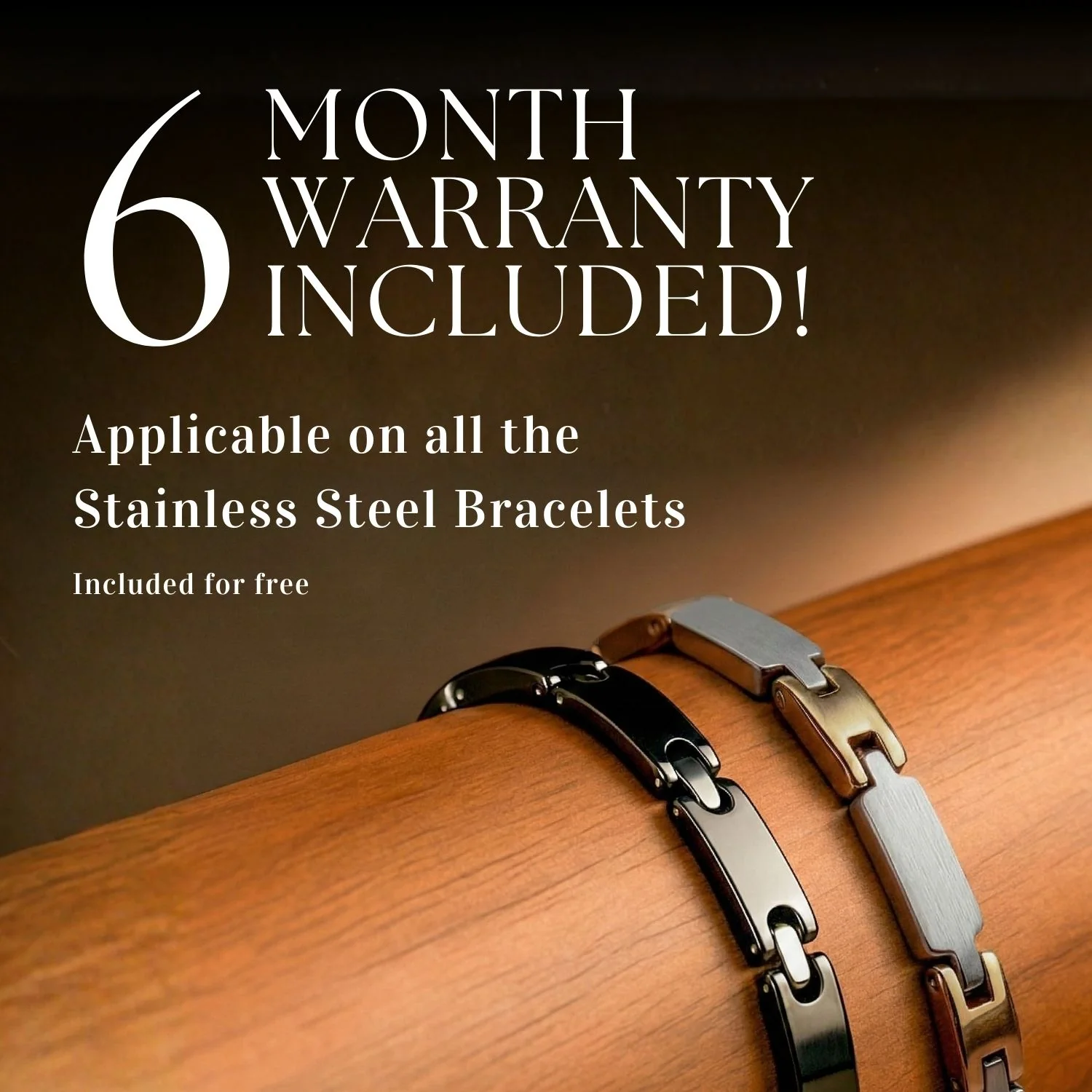 Black & Gold Dual Finish Steel Link Bracelet - Image 3