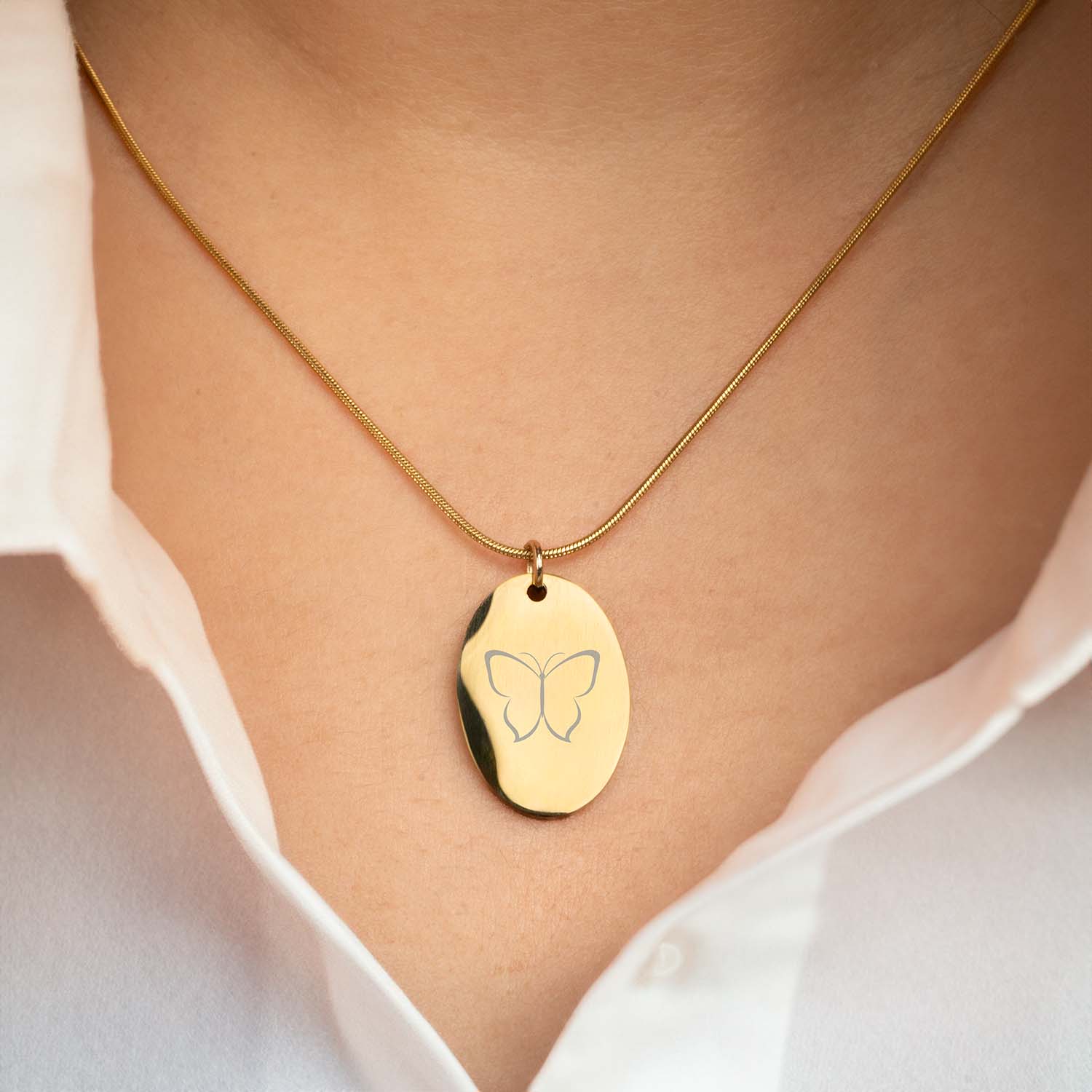 Butterfly Oval Necklace - Image 2