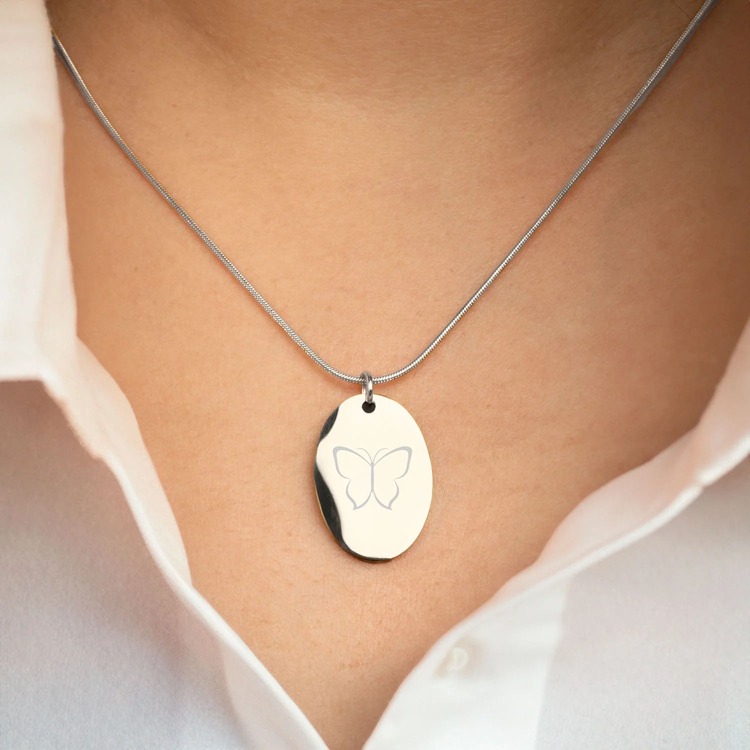 Butterfly Oval Necklace - Image 6