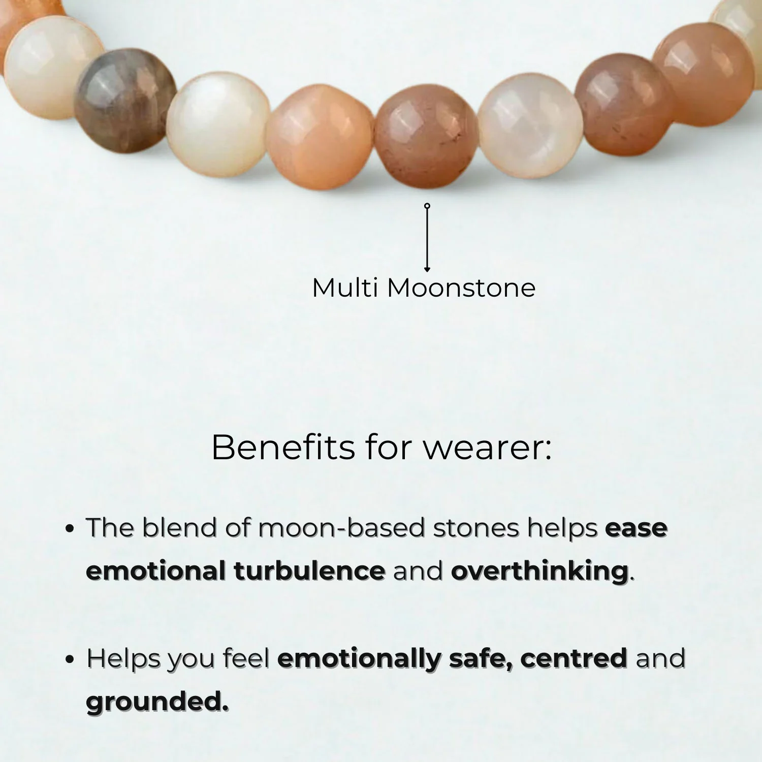 Calming Multi Moon Natural Stone Bracelet with Magsnap 3 - Image 2