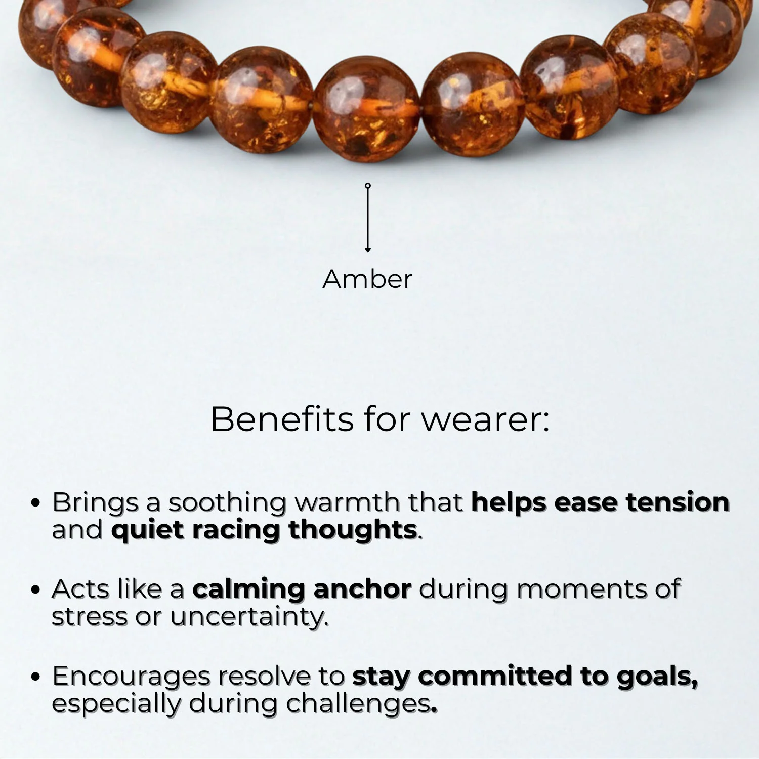 Celestial Warmth Amber Natural Stone Bracelet with Magsnap 3 - Image 2