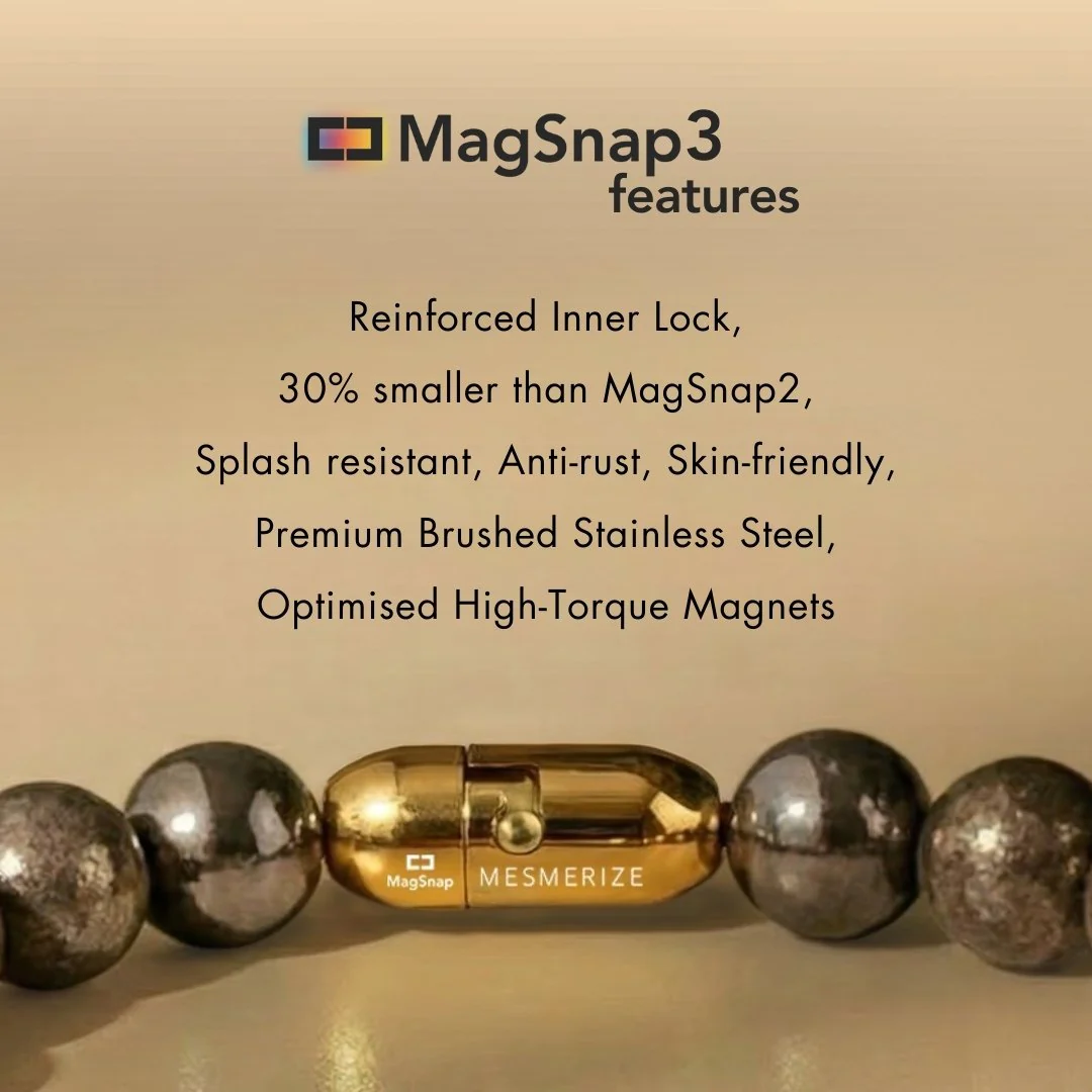 Celestial Warmth Amber Natural Stone Bracelet with Magsnap 3 - Image 5