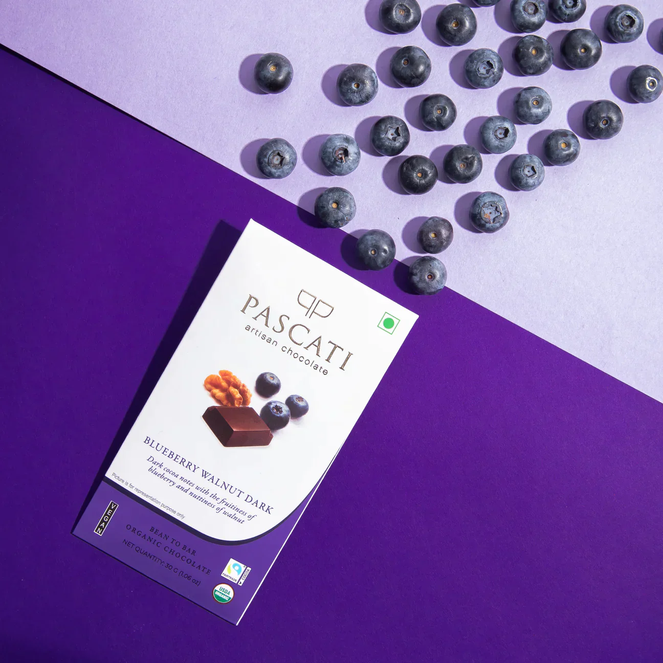 Blueberry Walnut Vegan Chocolate Bar