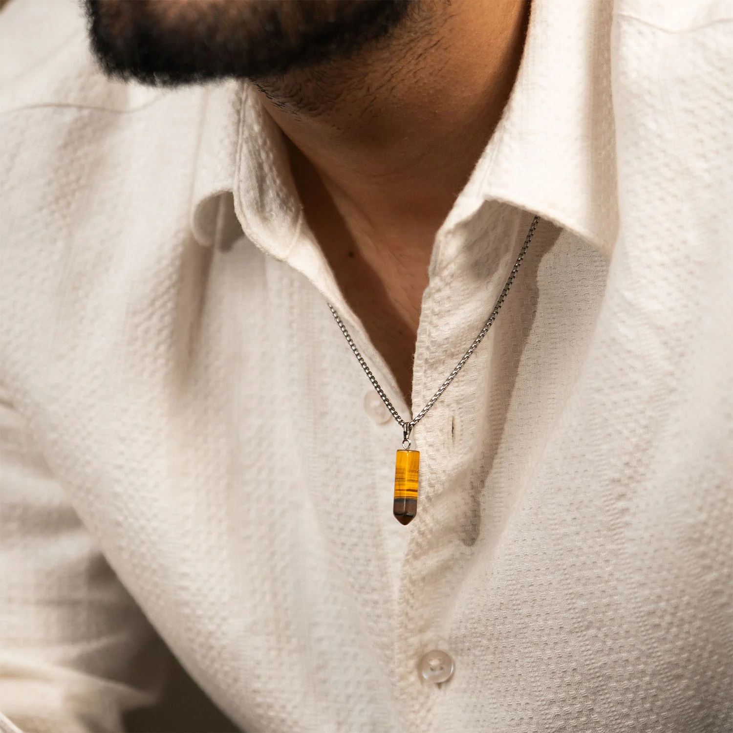 Courageous Tiger Eye Natural Stone Necklace - Image 2