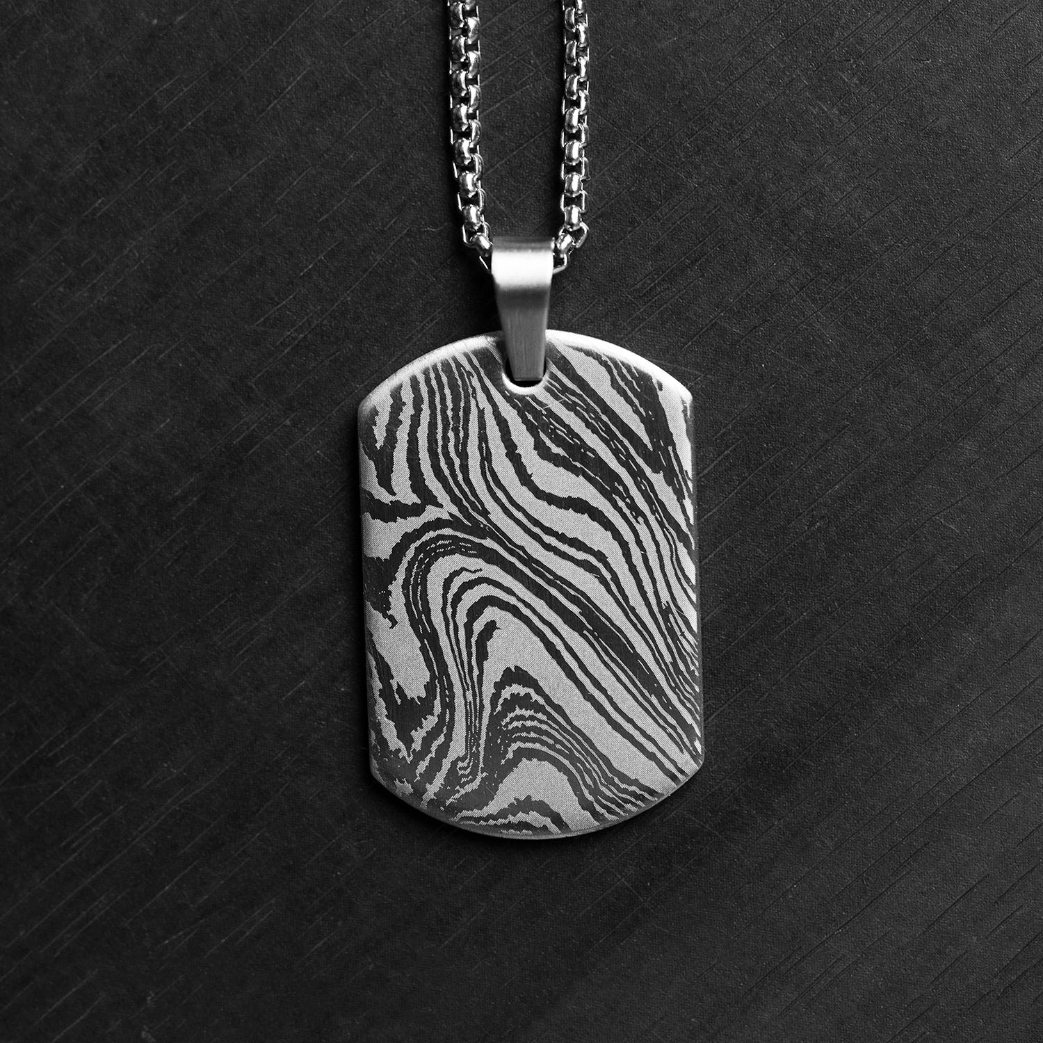 Damascus Steel Dog Tag Necklace - Image 8