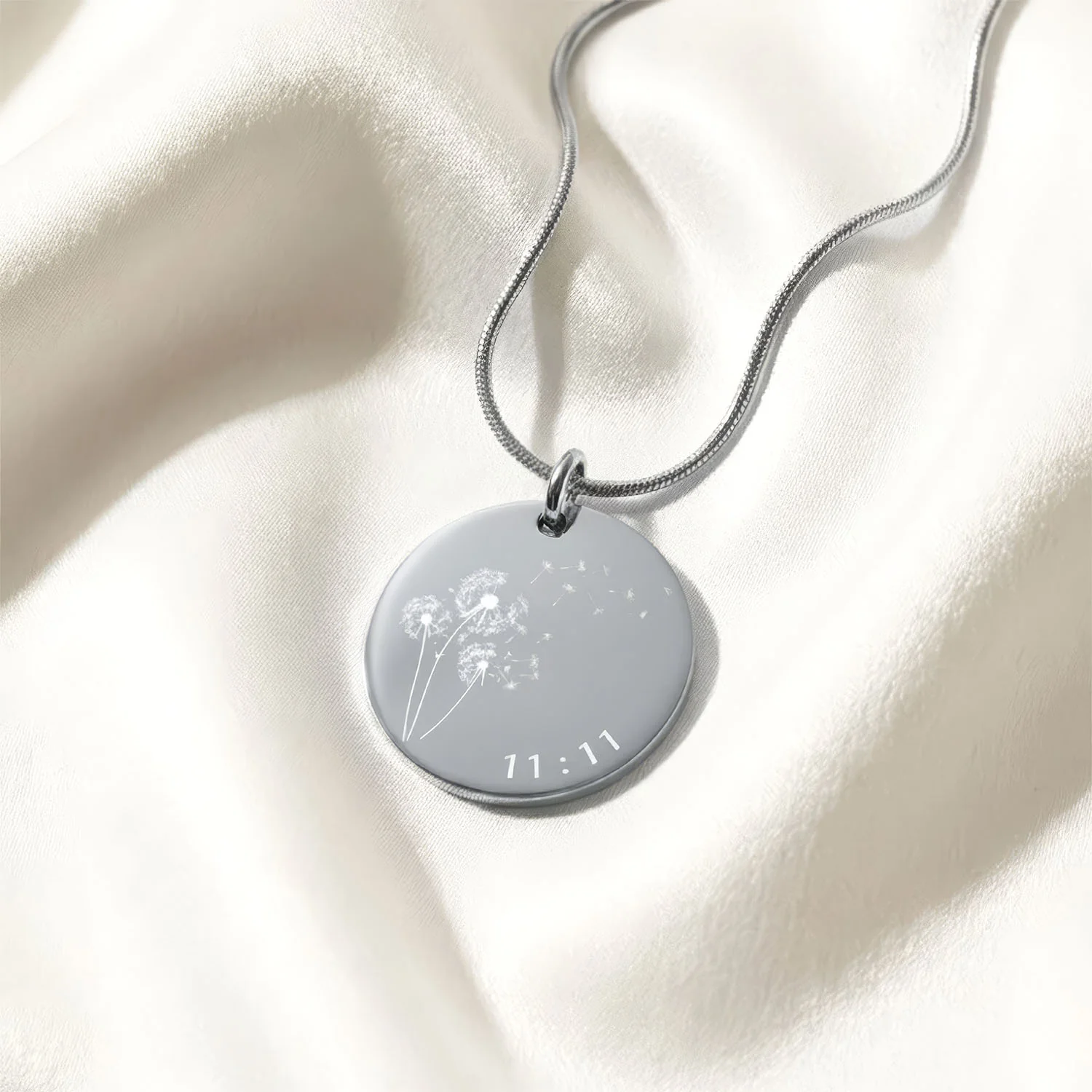 Dandelion 11:11 Make A Wish Circle Necklace