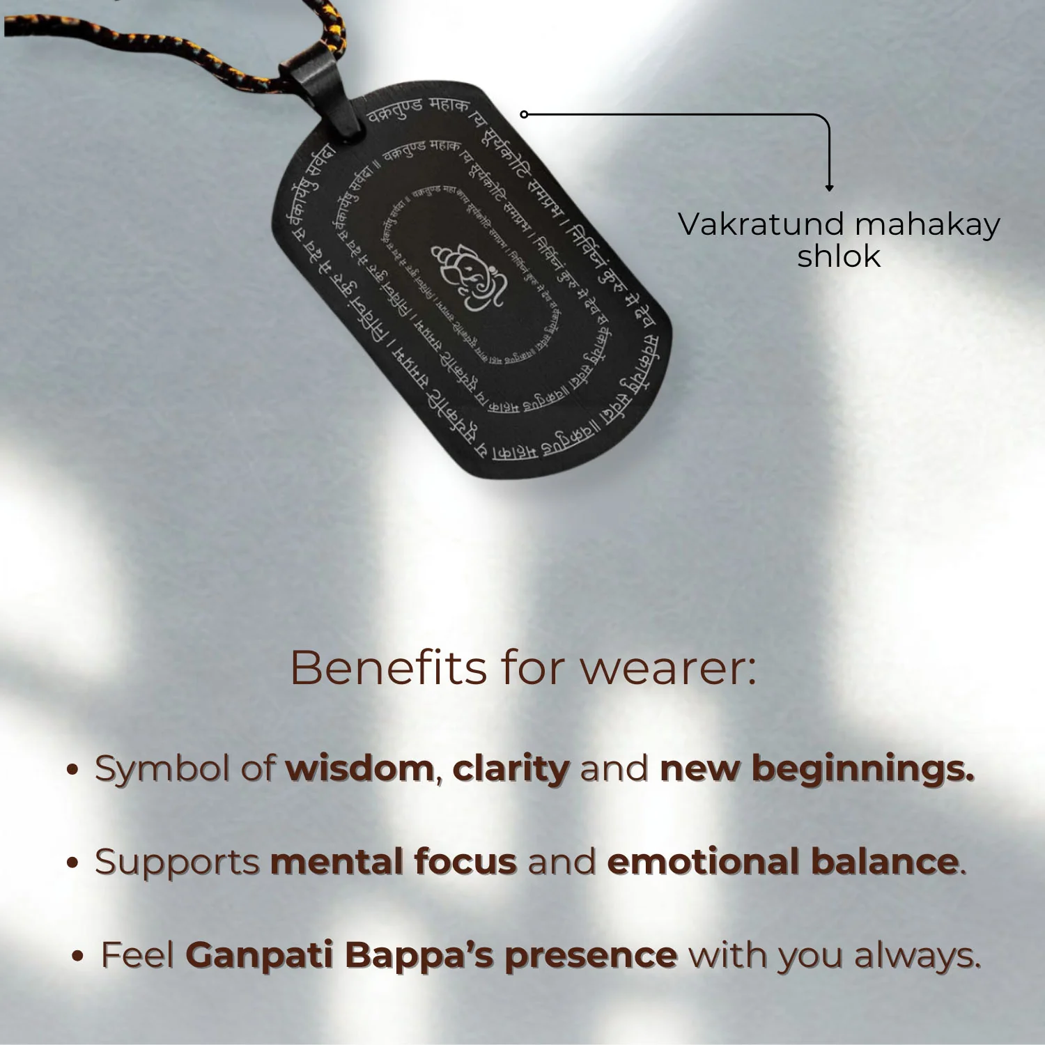 Devotional Ganpati Shlok Tag Necklace - Image 2
