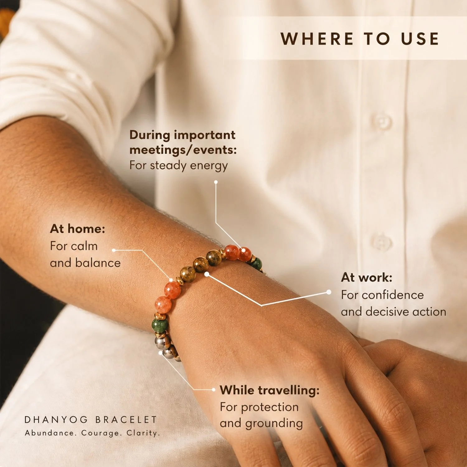Dhanyog Wealth Attraction Natural Stone Bracelet - Image 12