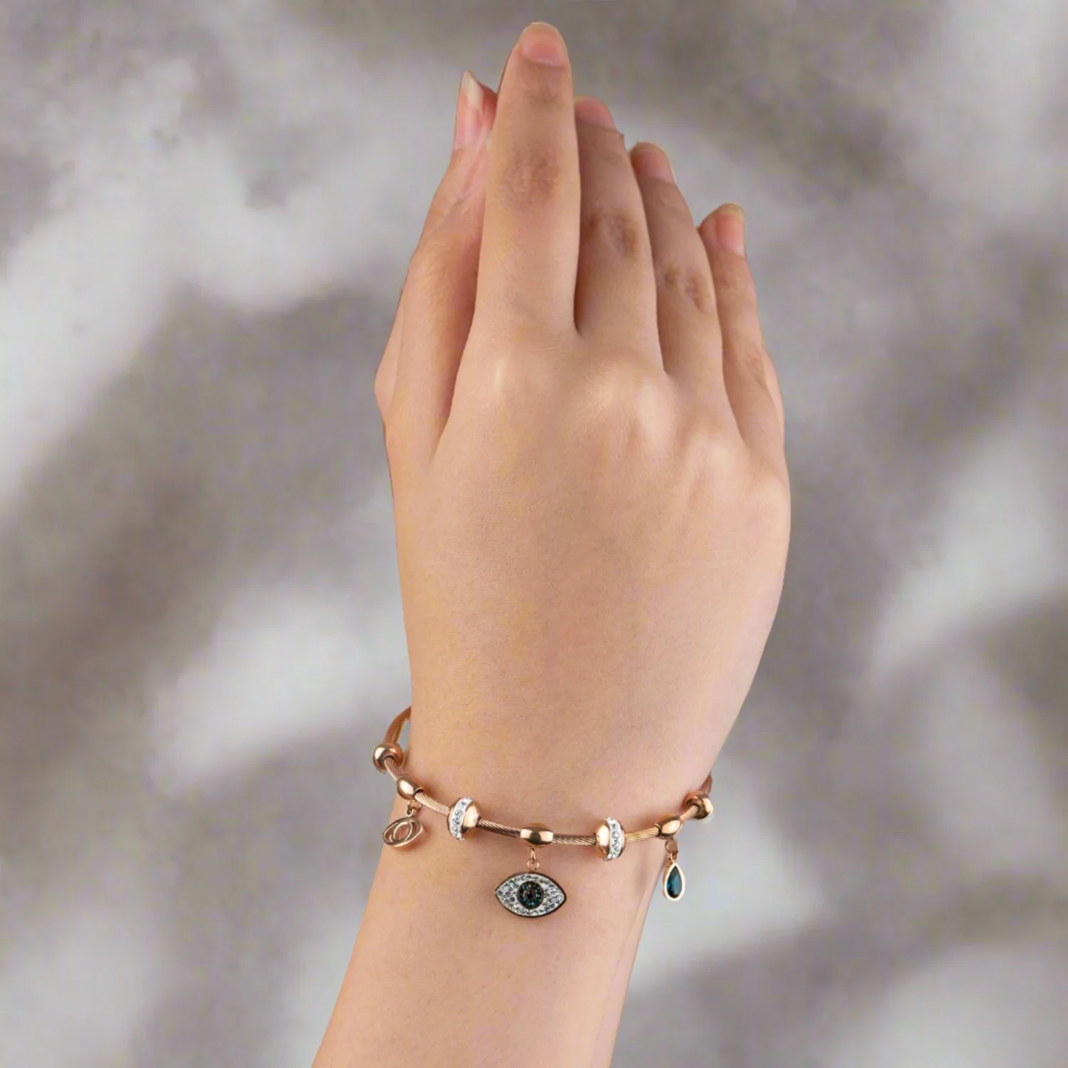 Evil Eye Charms Dangler Bracelet - Image 2