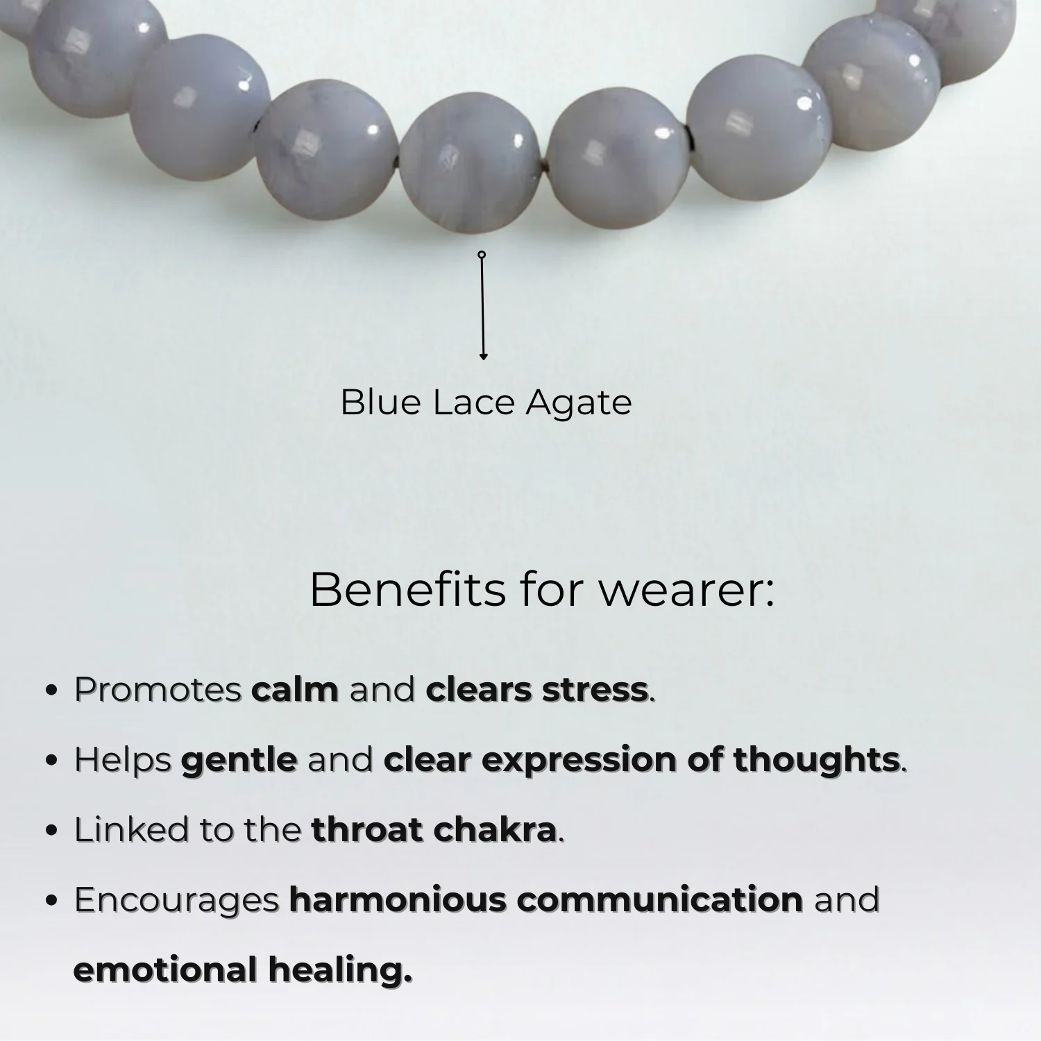 Gentle Blue Lace Agate Natural Stone Bracelet With MagSnap 3 - Image 2