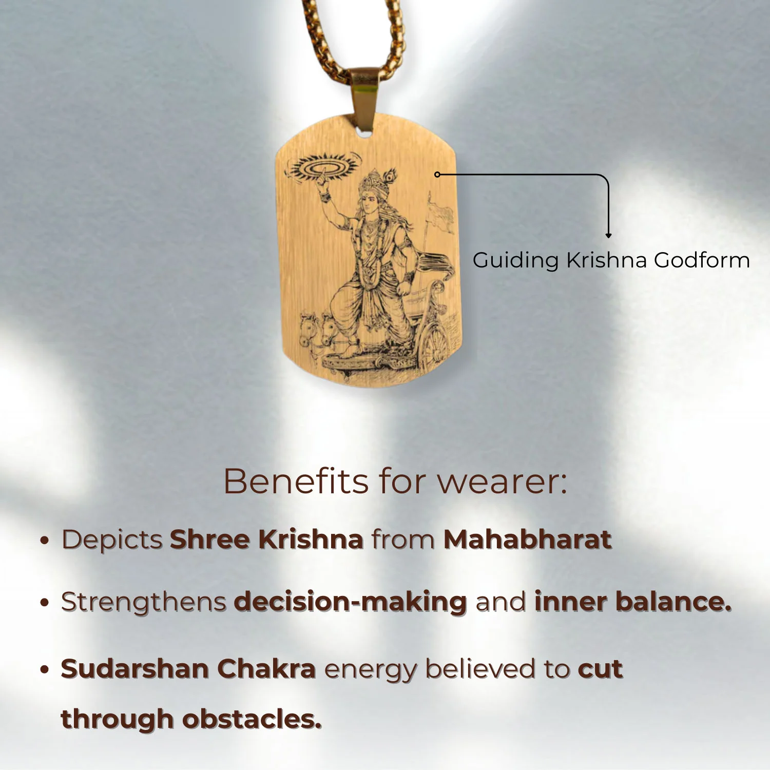 Guiding Krishna Godform Tag Necklace - Image 2
