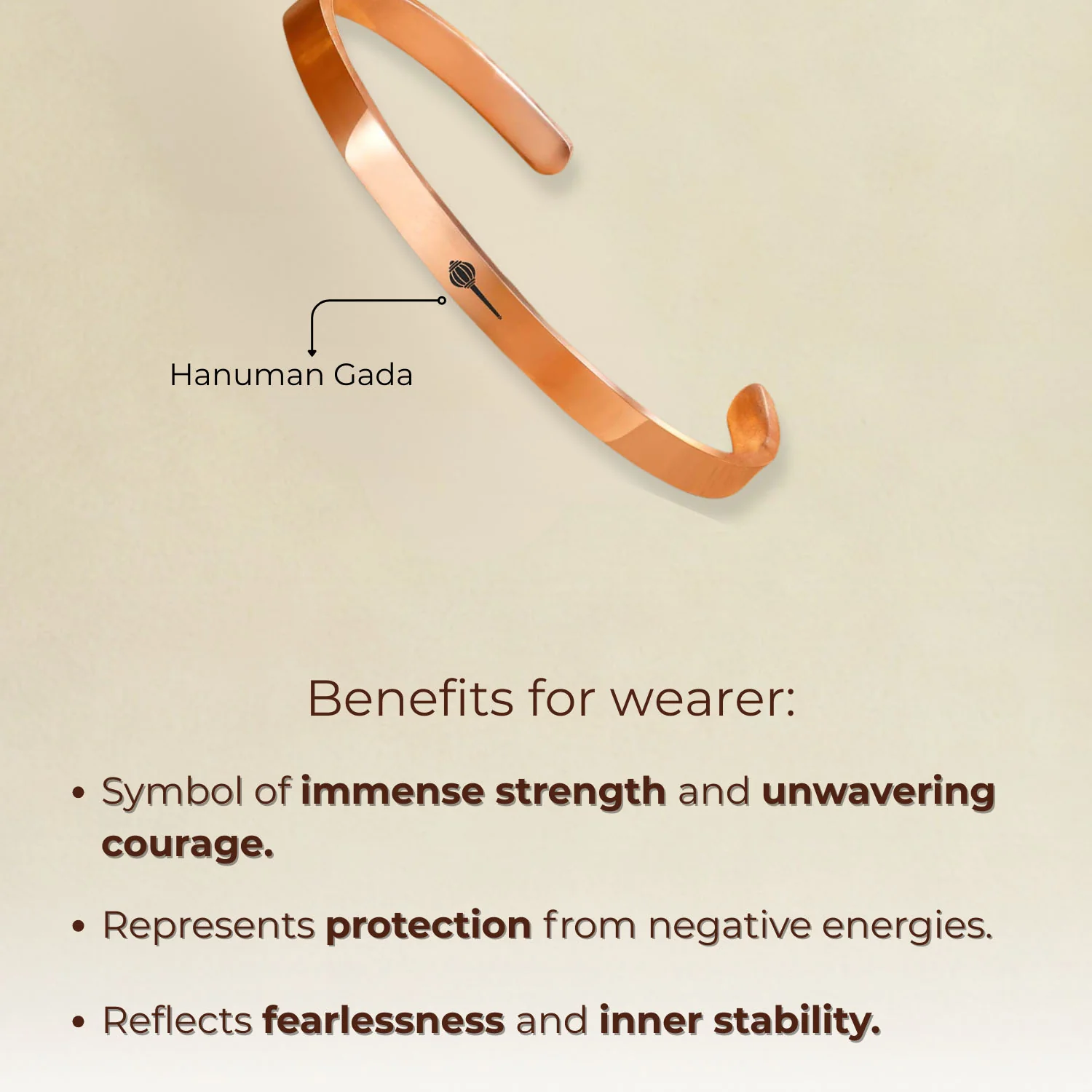 Hanuman Gada Gloss Cuff Adjustable Bracelet - Image 2