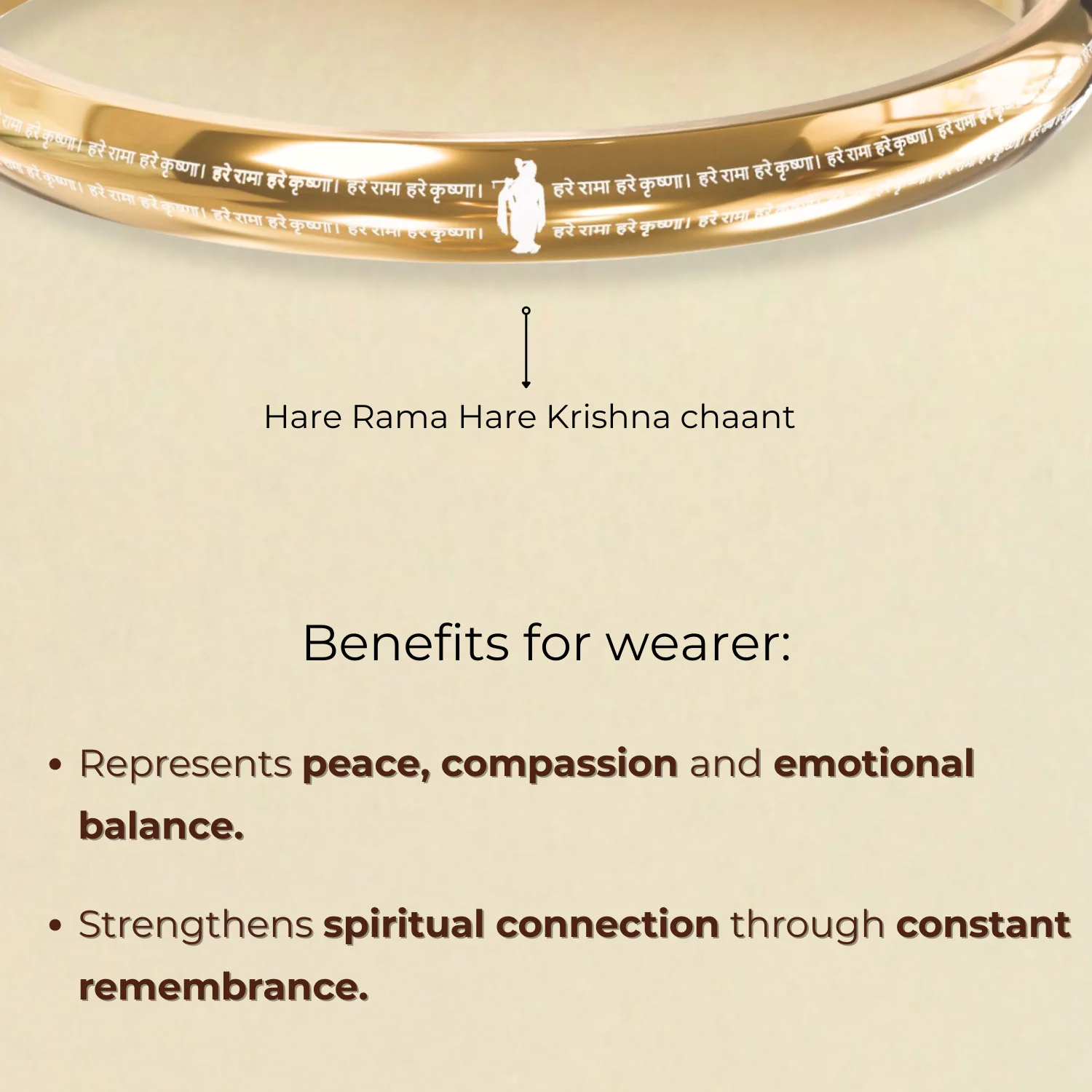 Hare Rama Hare Krishna MicroCarved Round Curved Kada - Image 18