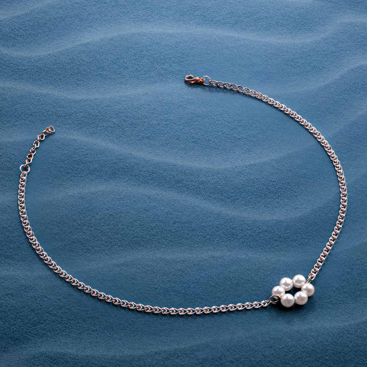 Helena Rose Gold Shell Pearl Necklace - Image 2