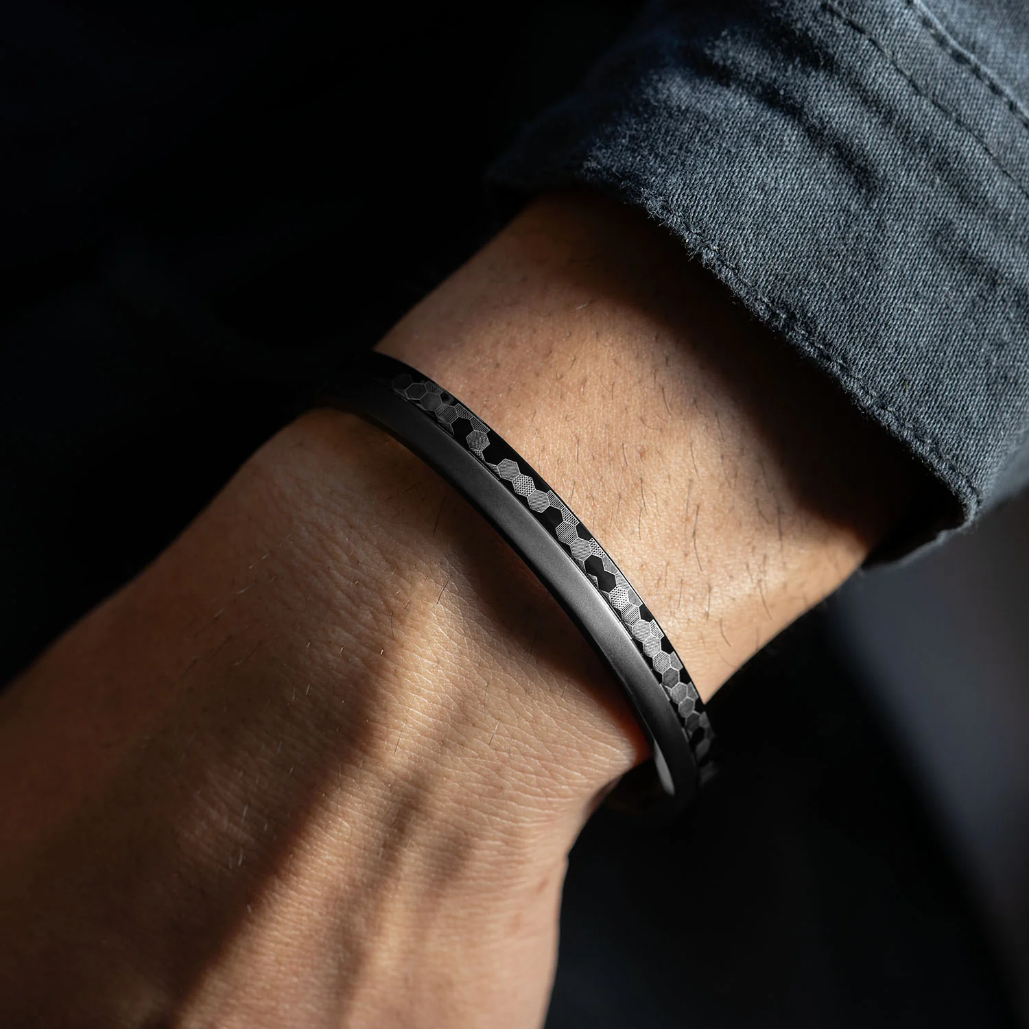 Hex Matrix Oval Kada Bracelet - Image 2