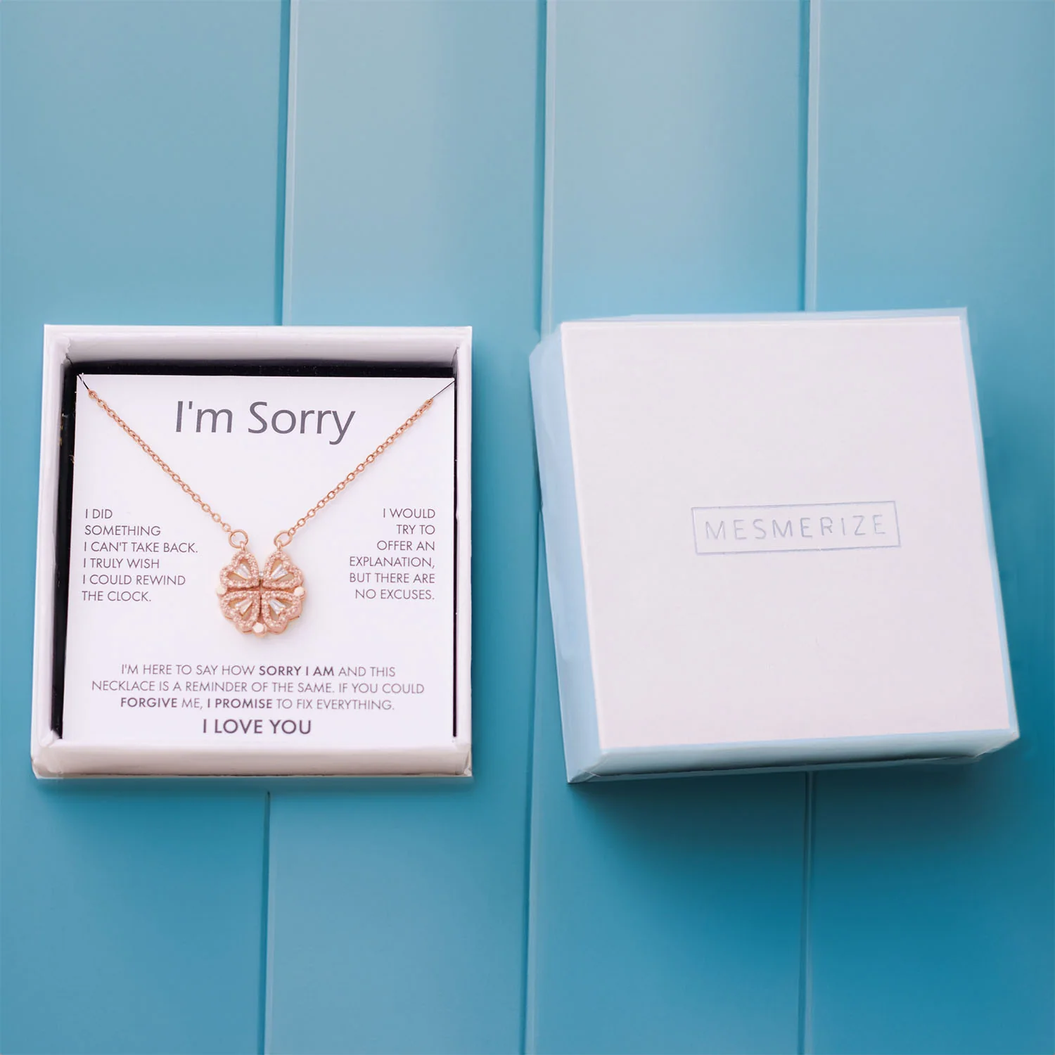 I Am Sorry Card With Necklace For Women