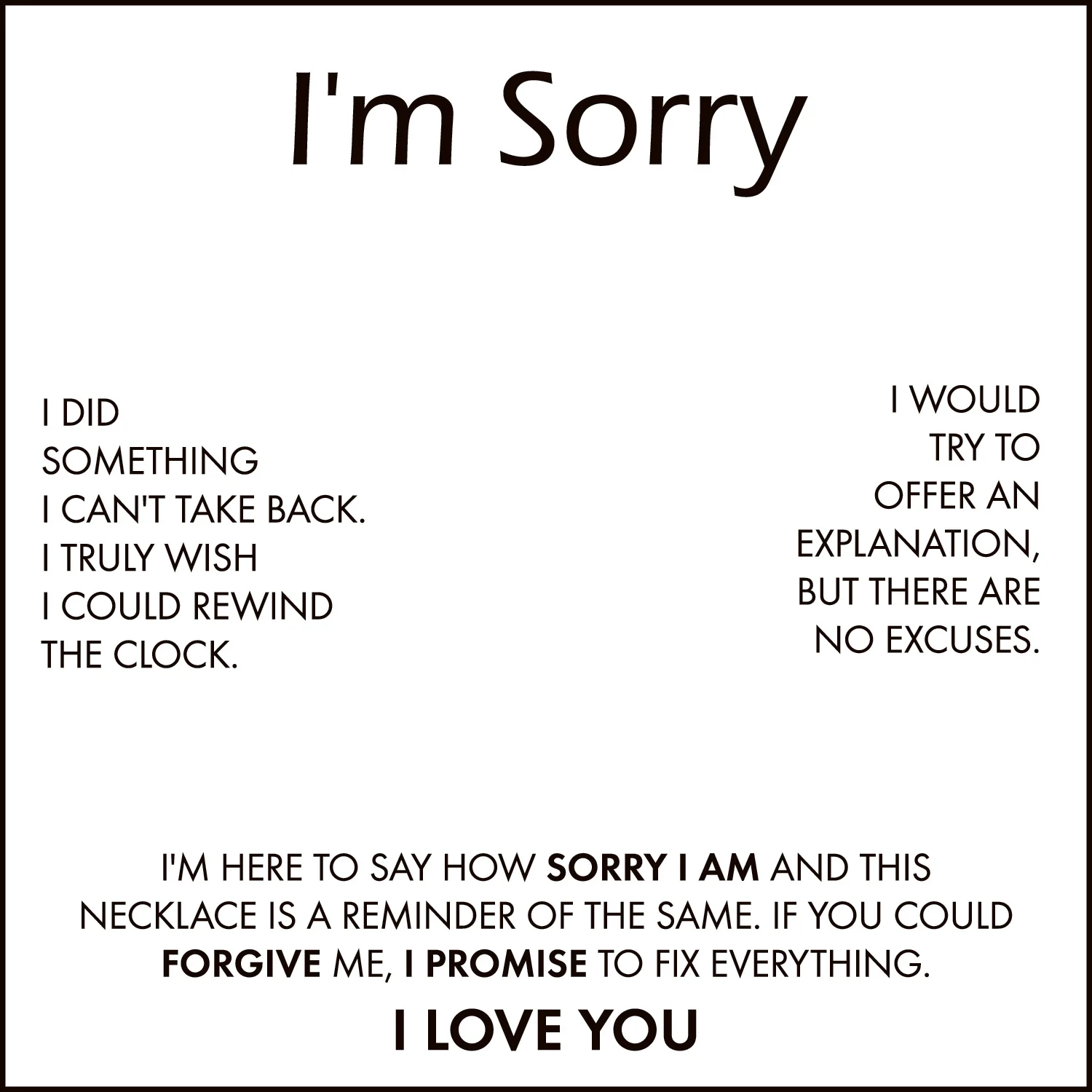 I Am Sorry Card With Necklace For Women - Image 24