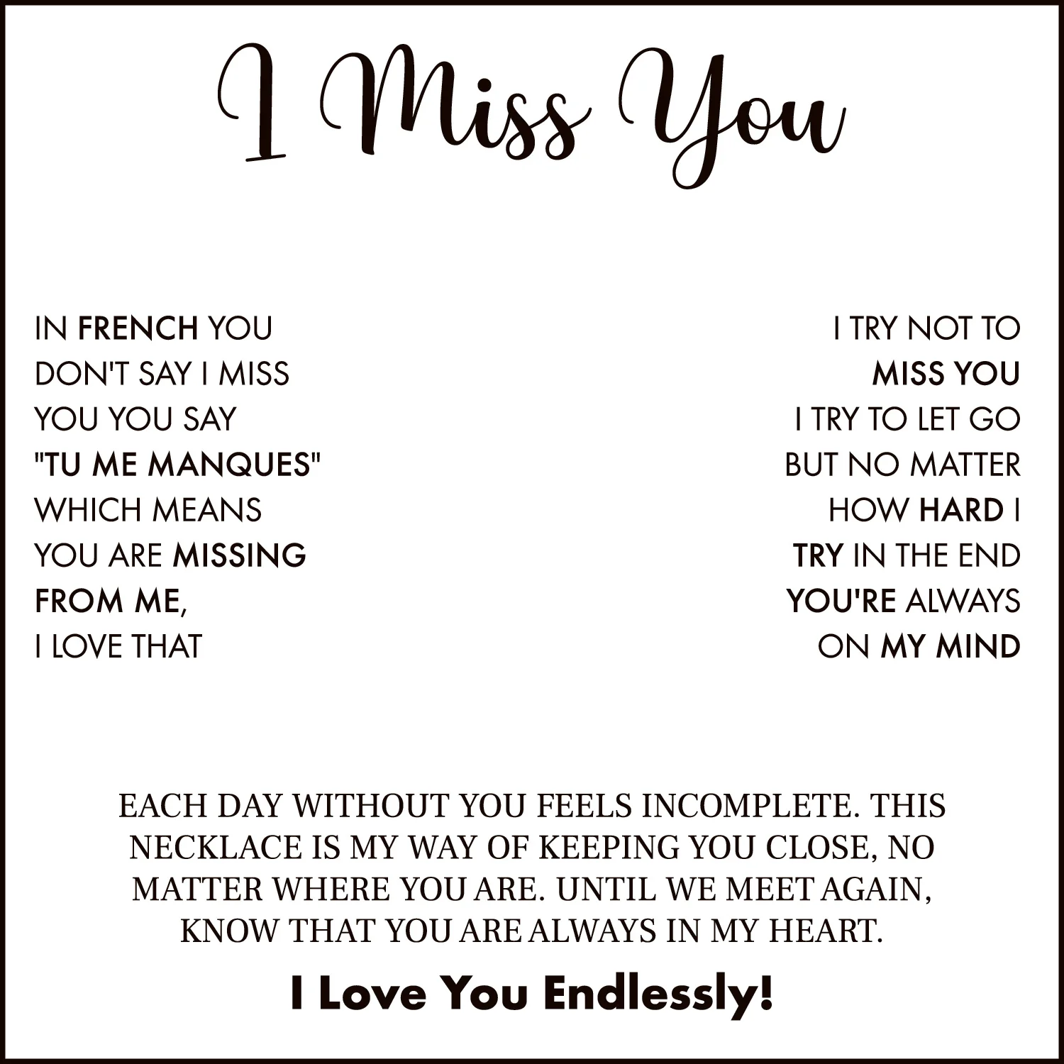 I Miss You Card With Necklace For Women - Image 24