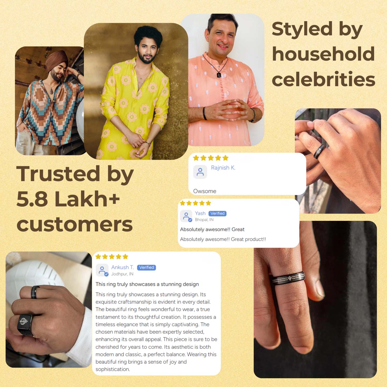 Ik Onkar Mantra MicroCarved Beveled Ring - Image 5