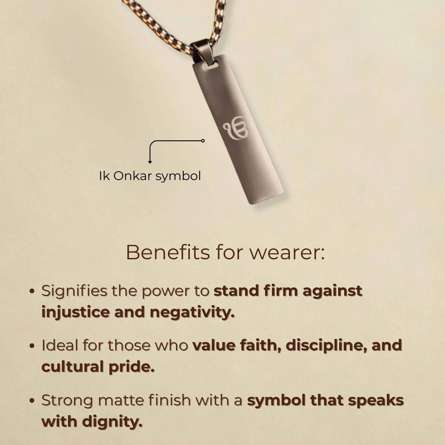 Ik Onkar Spiritual Mini Tag Necklace - Image 2