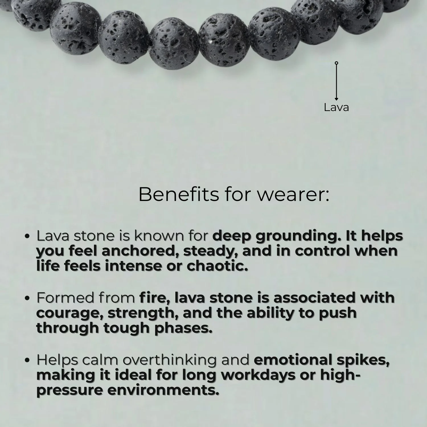 Lava Natural Stone Bracelet - Image 2
