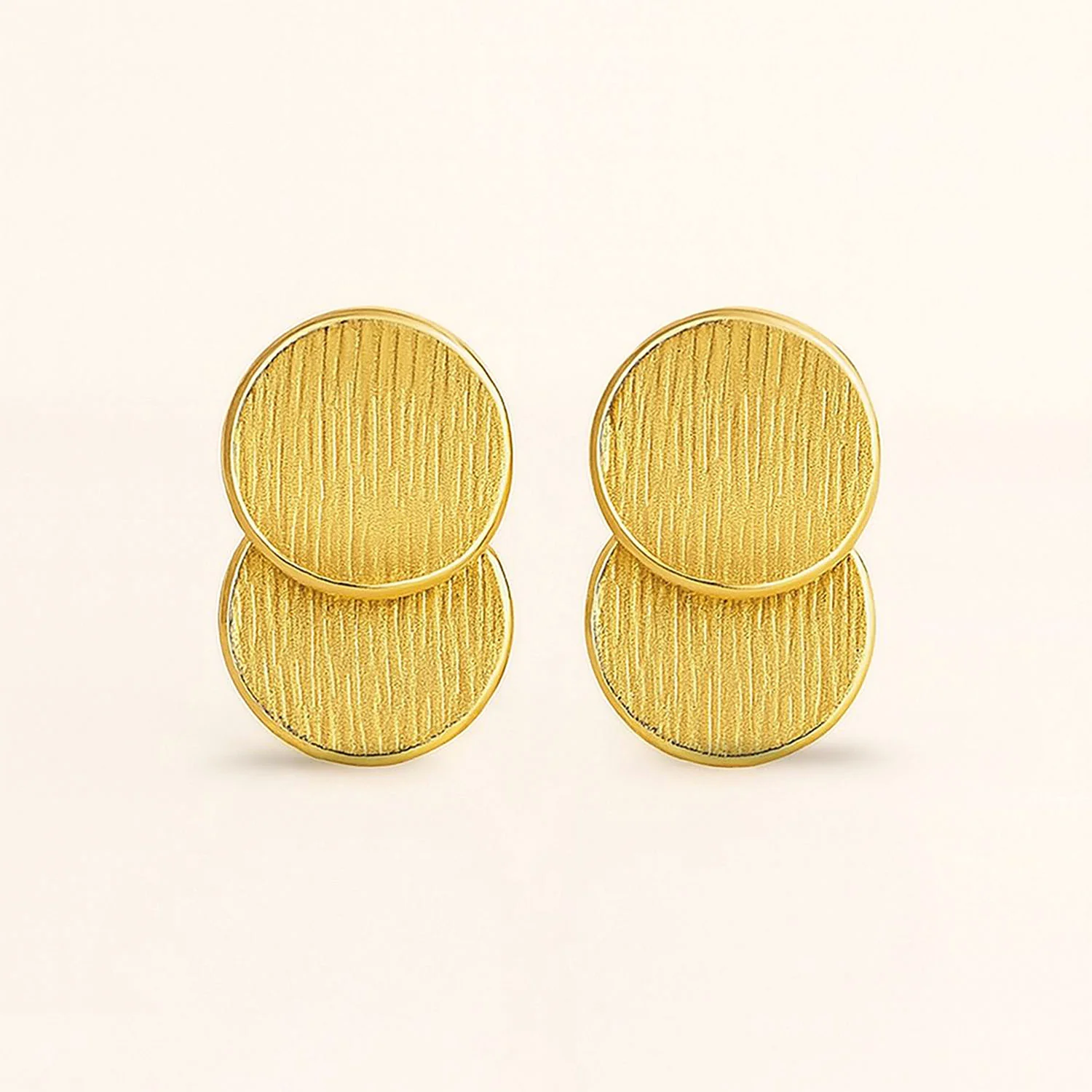 Luna Eclipse Textured 18k Gold Stud Earrings