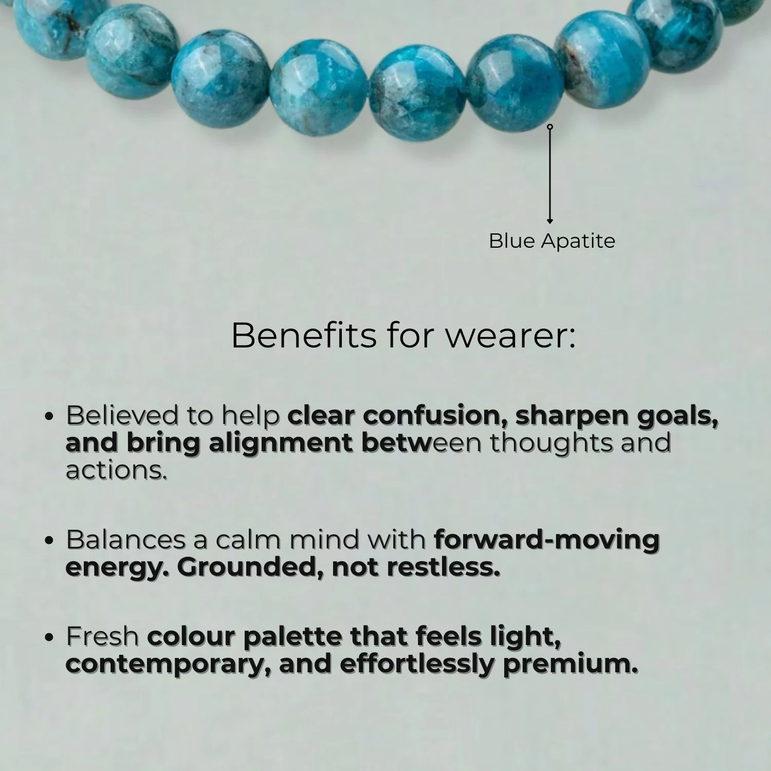 Motivating Blue Apatite Natural Stone Bracelet - Image 11