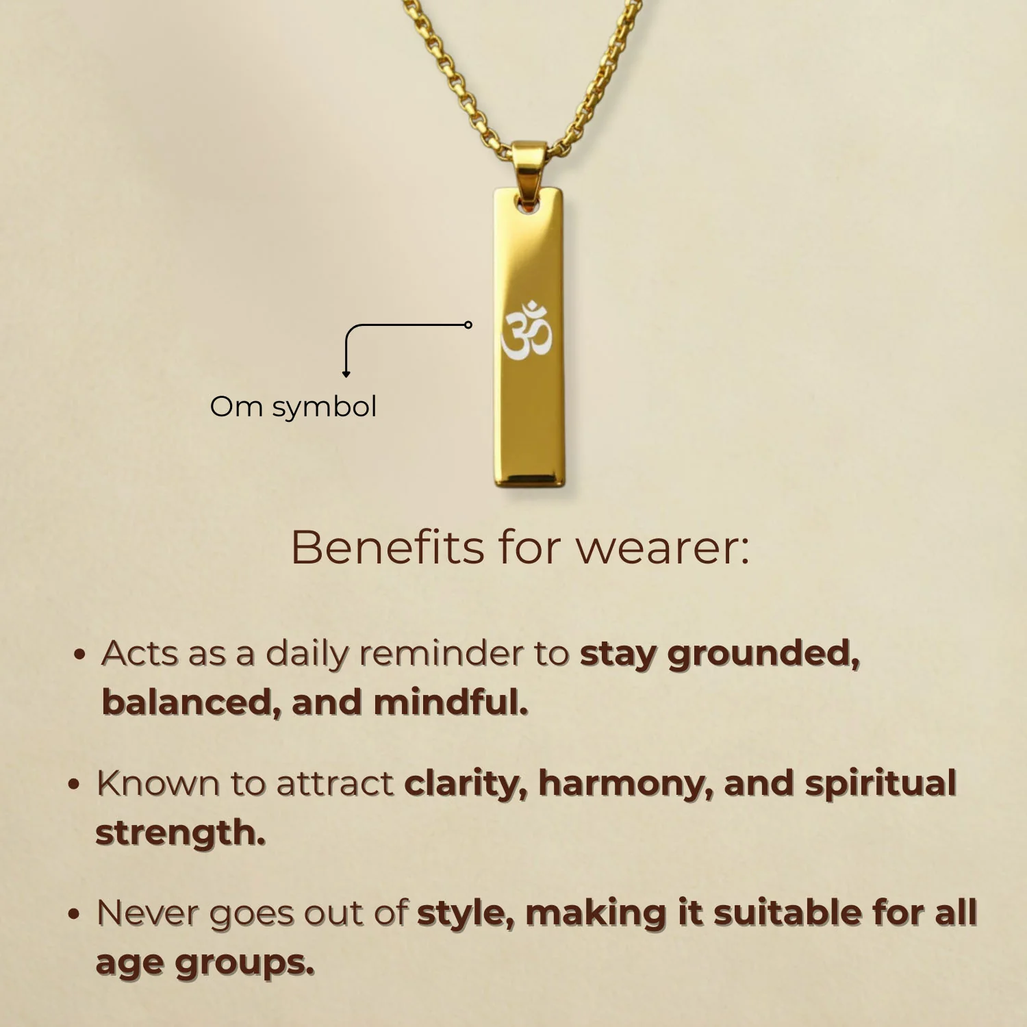 Om Mini Tag Necklace - Image 10