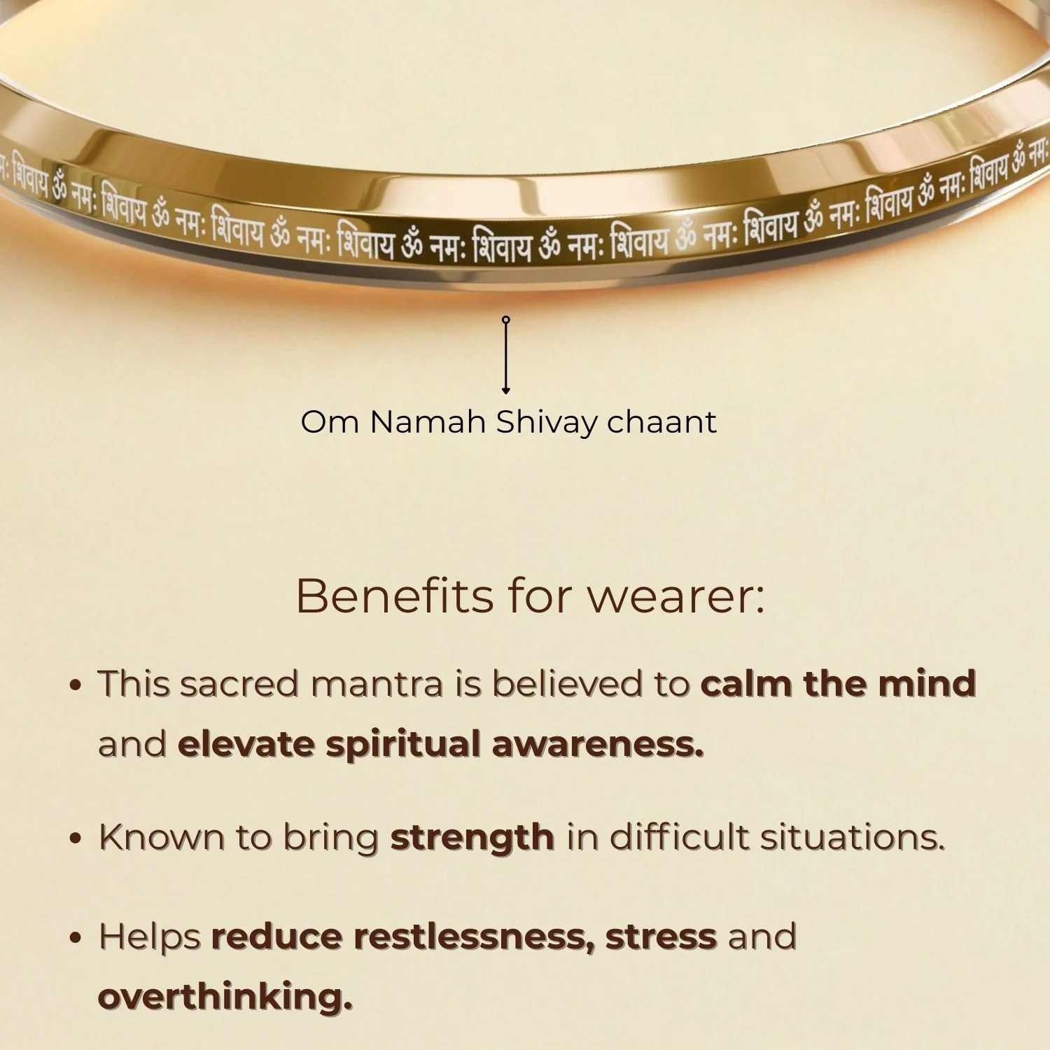 Om Namah Shivay MicroCarved Round Kada - Image 18