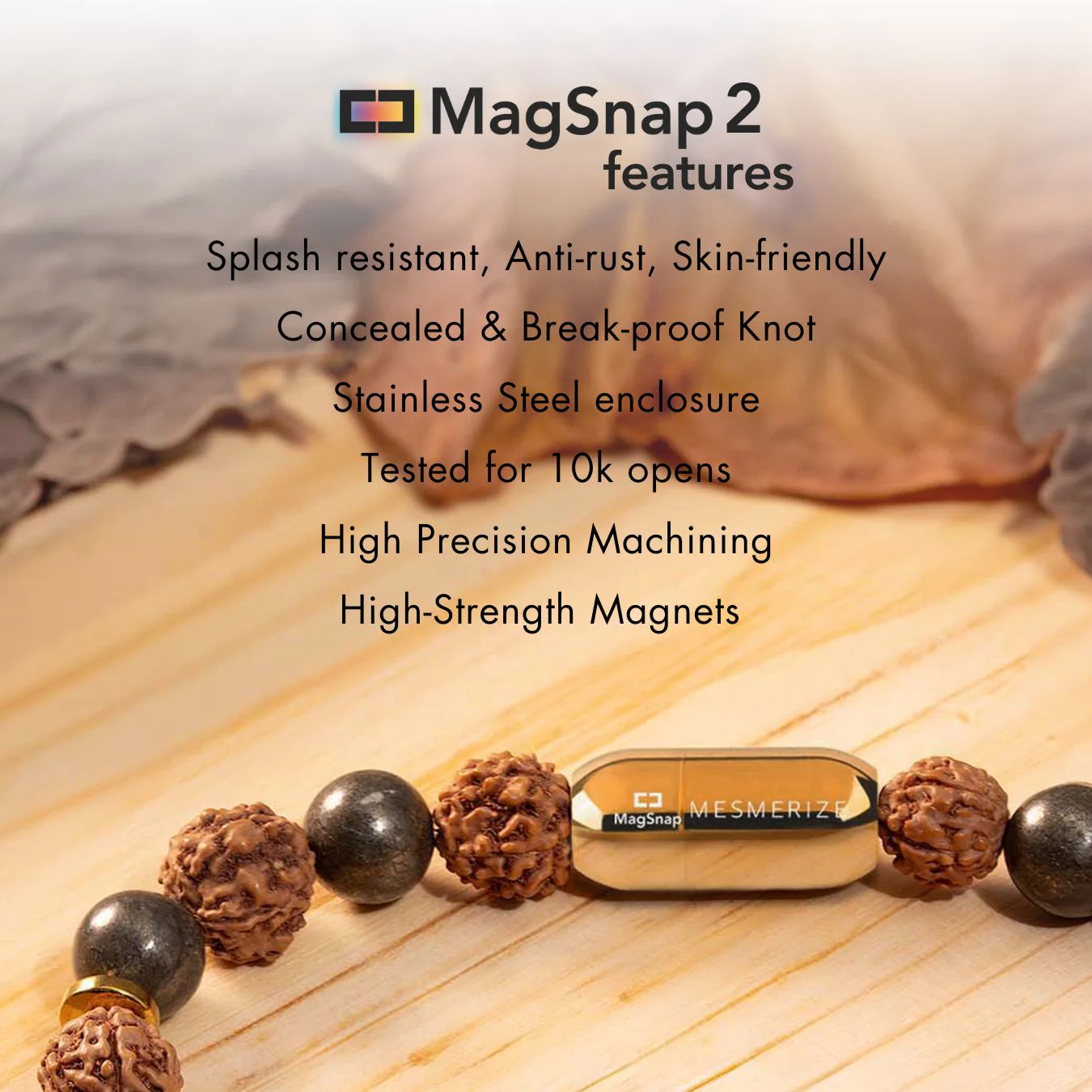 Onyx Gold Tiger Eye Natural Stone Bracelet with MagSnap 2 - Image 3