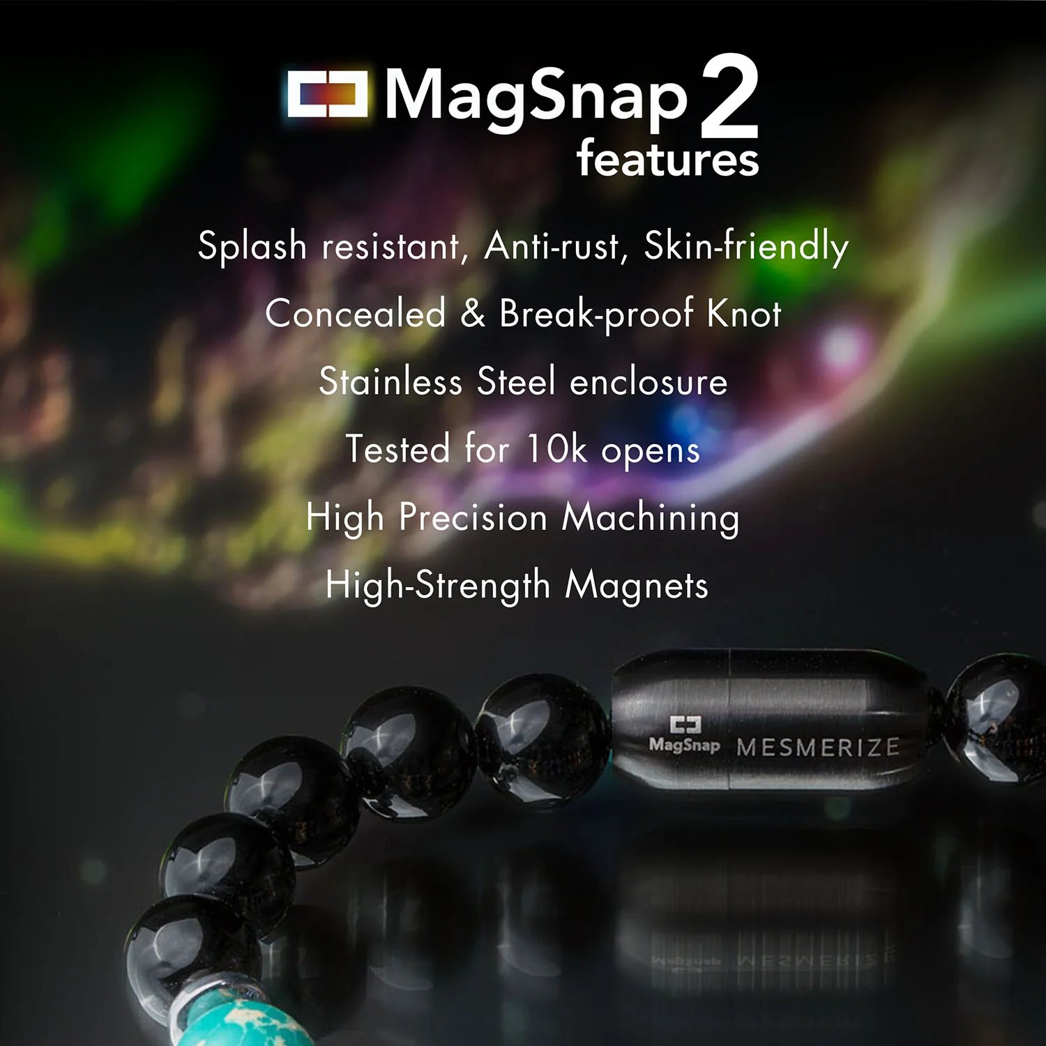 Personalised Serenity Strawberry Quartz & Stealth Gloss Onyx Natural Stone Couple Bracelets with Magsnap 2 - Image 7