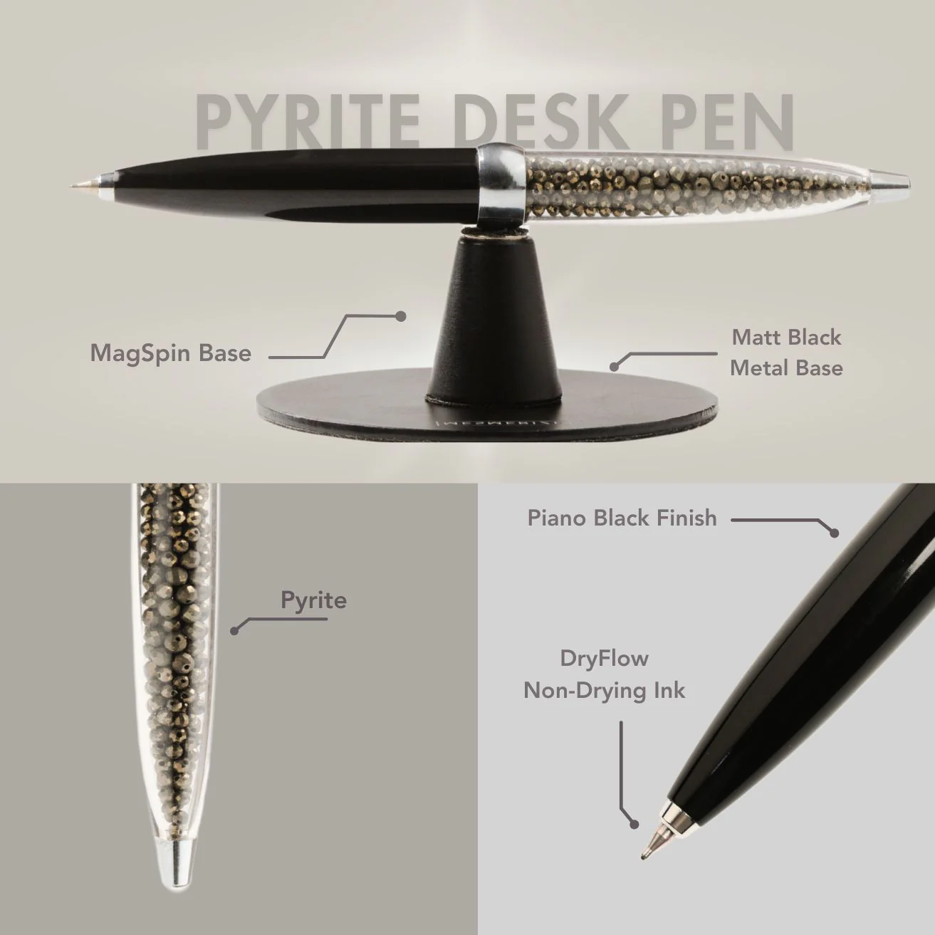 Pyrite MagSpin Rotating Desk Pen with DryFlow Ink - Image 9