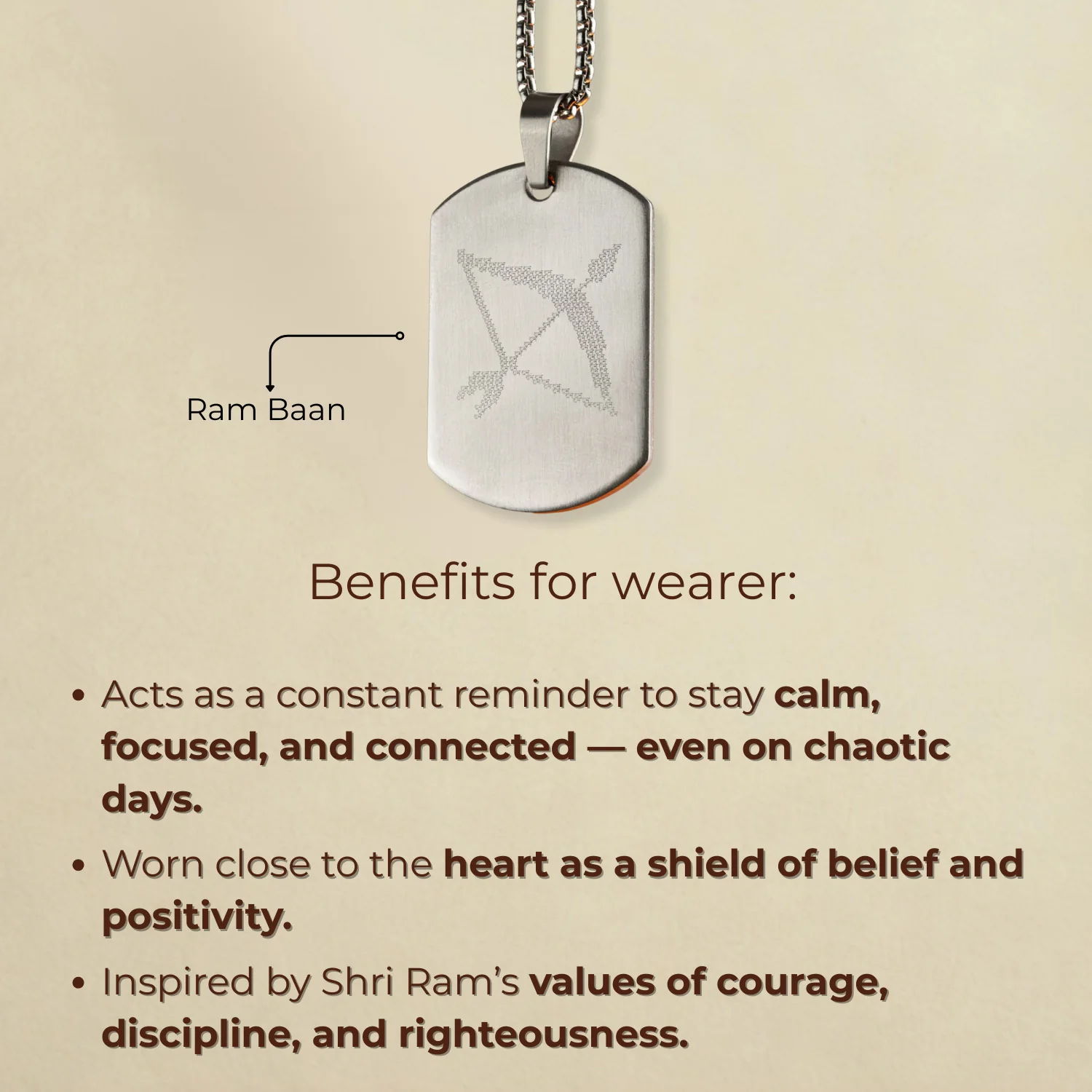 Ram Baan MicroCarved Tag Necklace - Image 2