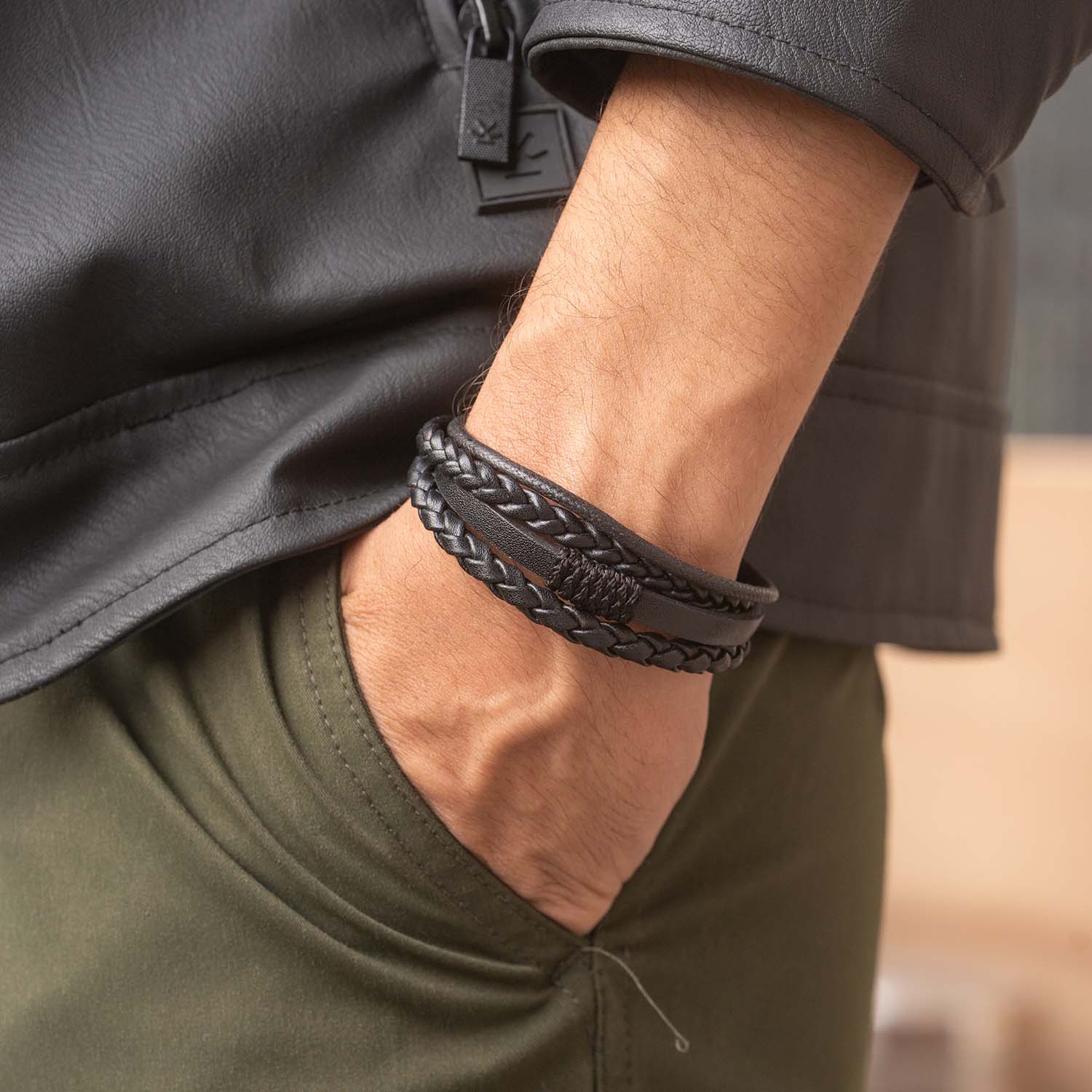 Rebel Grip Draped NeoLeather Bracelet with MagSlide - Image 2