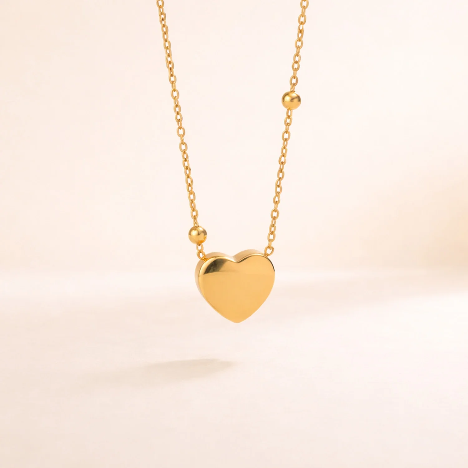Paris Heart Gold Reversible Necklace