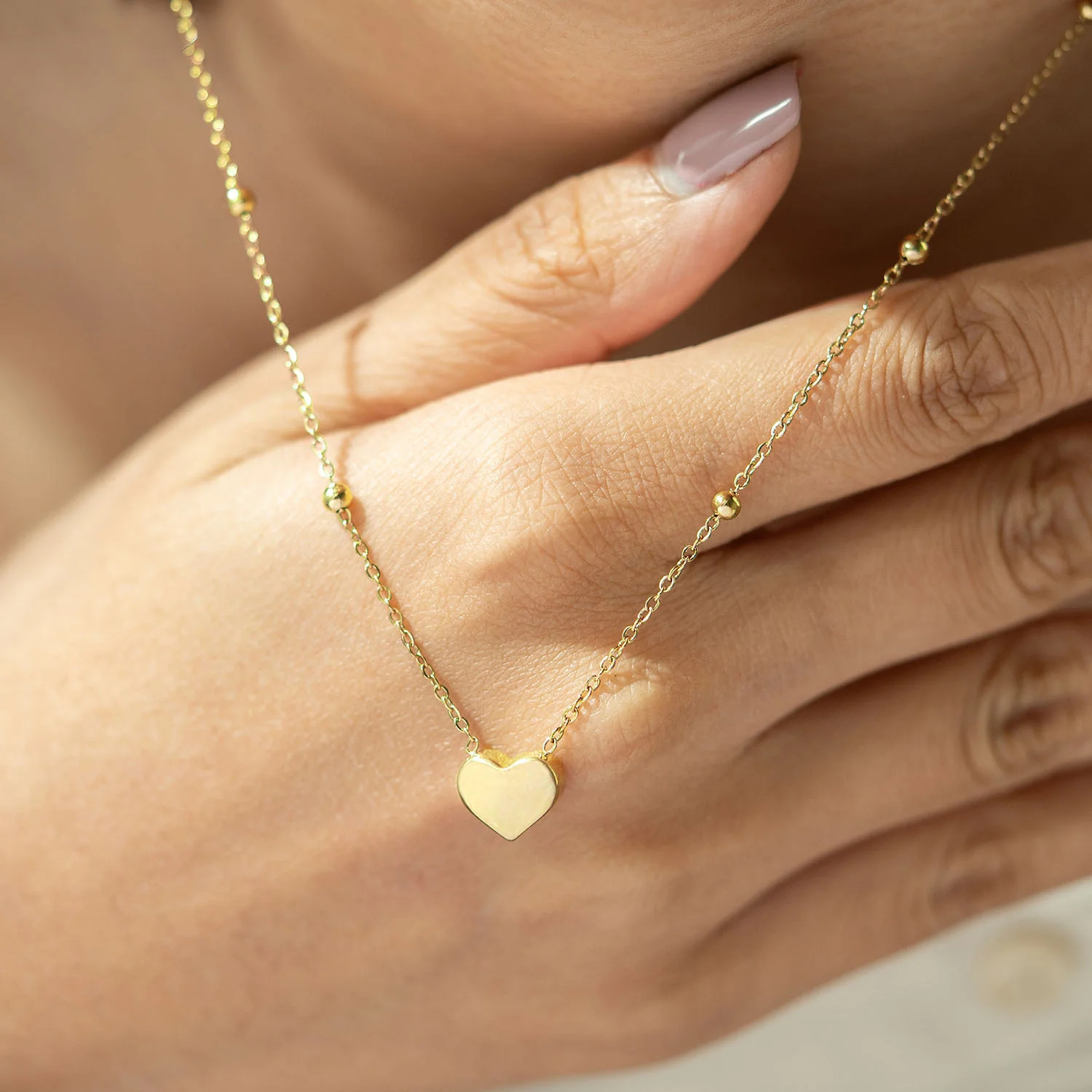 Paris Heart Gold Reversible Necklace - Image 2