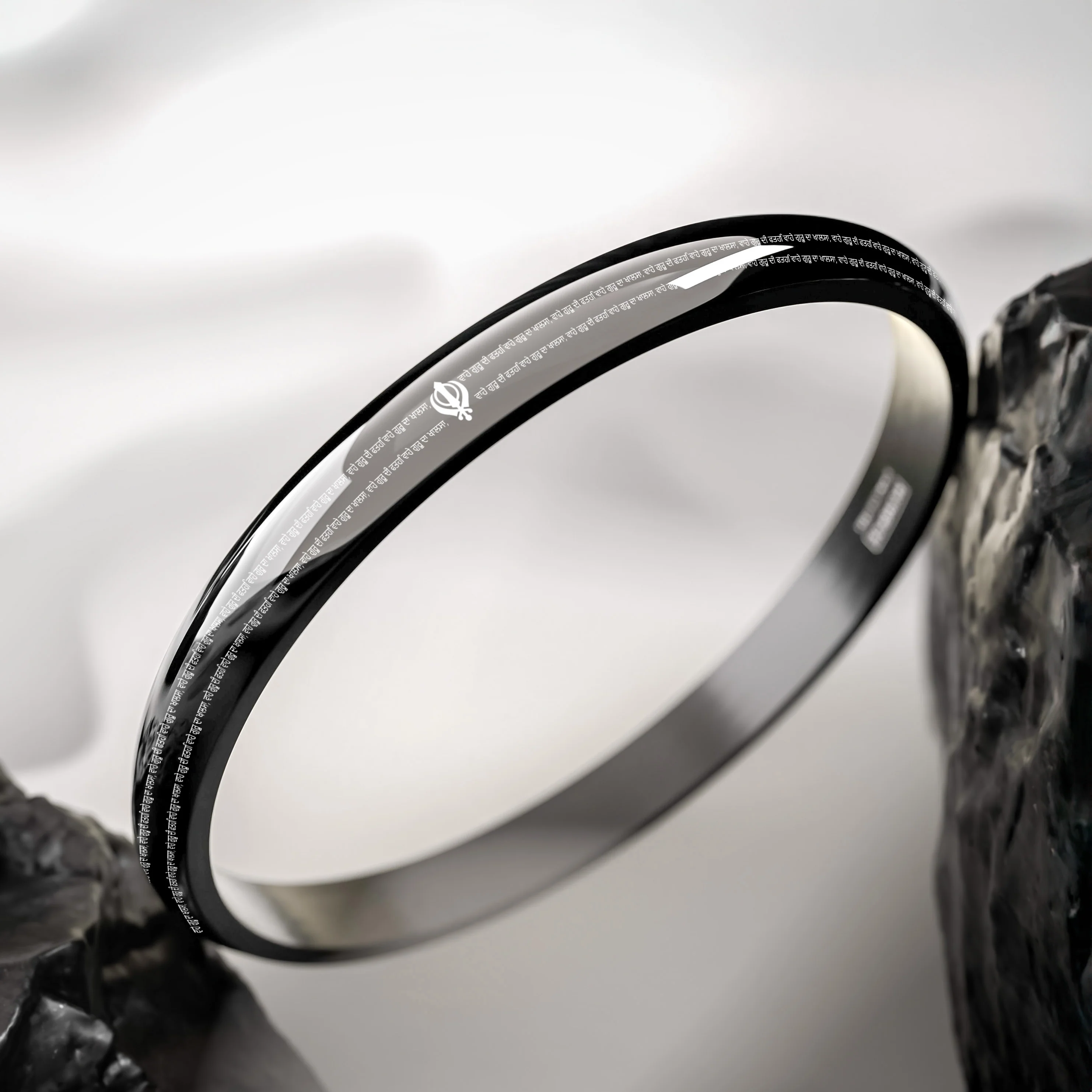 Waheguru Ji Da Khalsa MicroCarved Punjabi Curved Kada - Image 17
