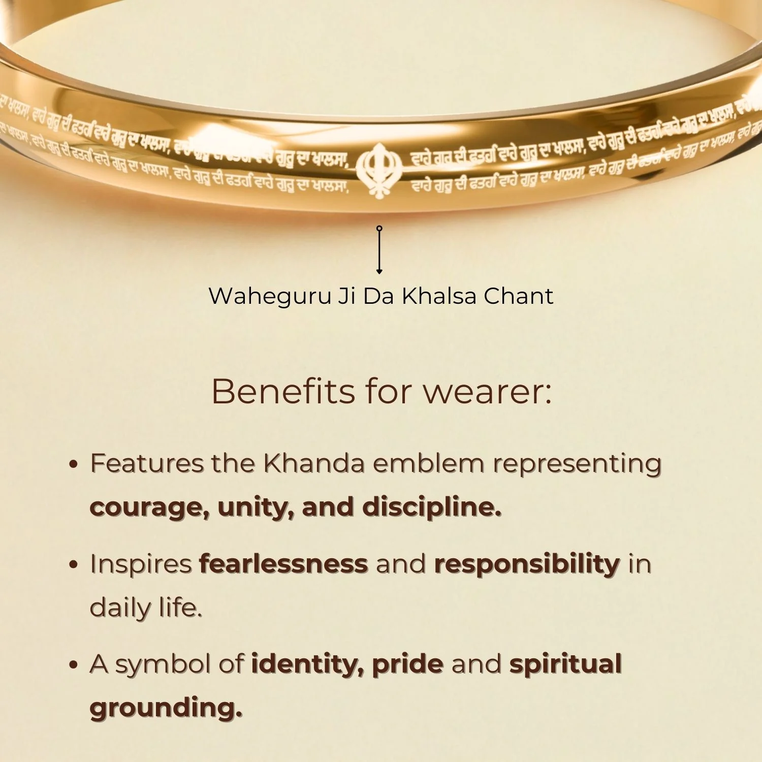 Waheguru Ji Da Khalsa MicroCarved Punjabi Curved Kada - Image 18