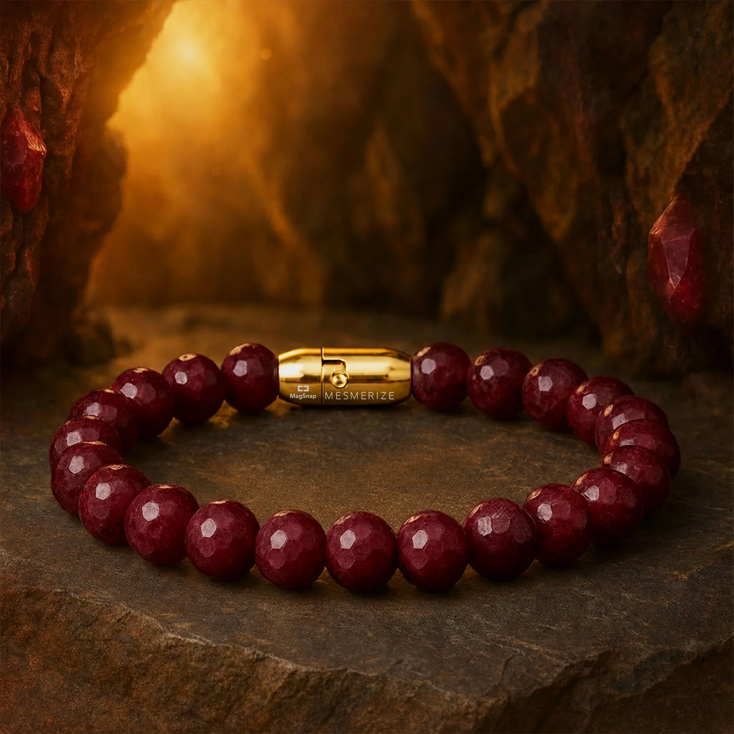 Royal Ruby Natural Stone Bracelet with Magsnap 3