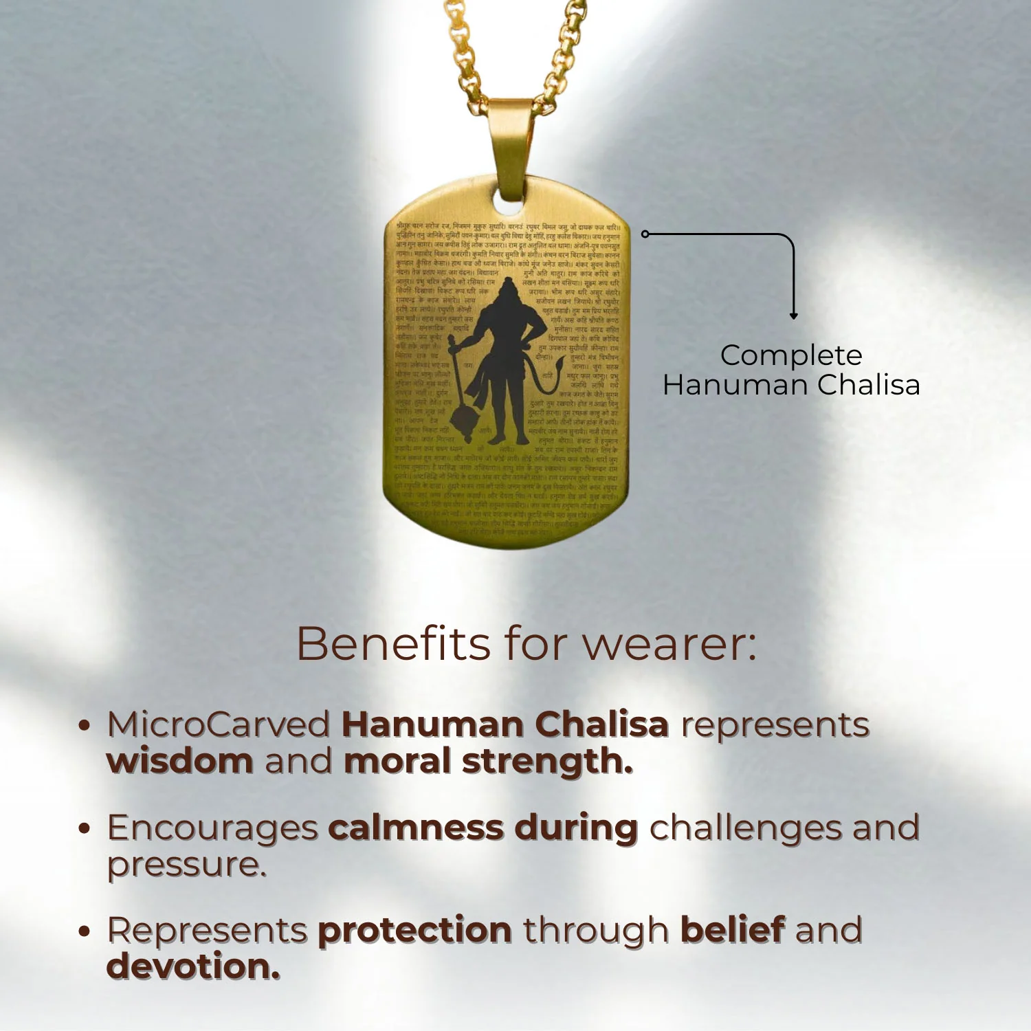 Sacred Hanuman Chalisa MicroCarved Tag Necklace - Image 18
