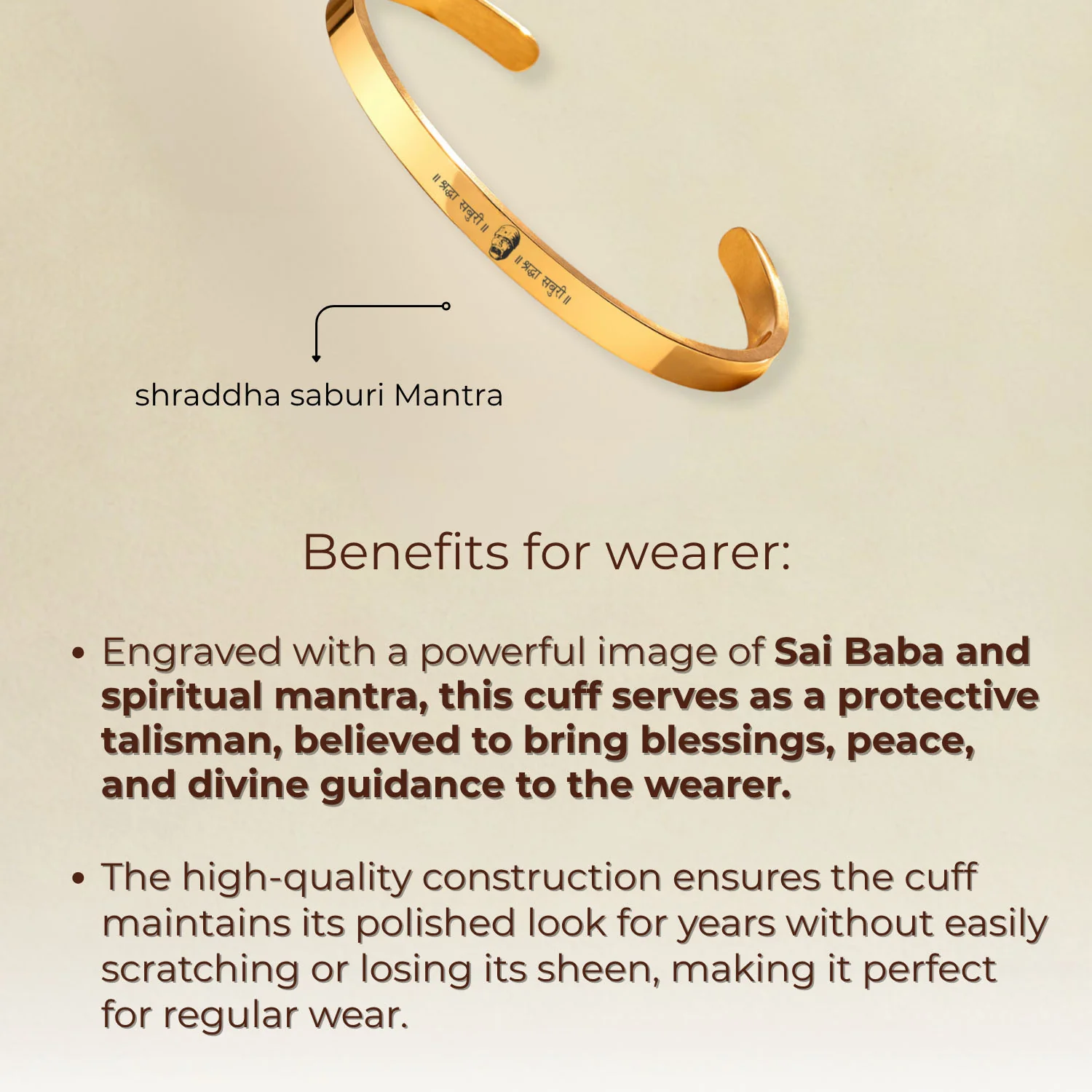 Sai Baba Gloss Cuff Adjustable Bracelet - Image 2