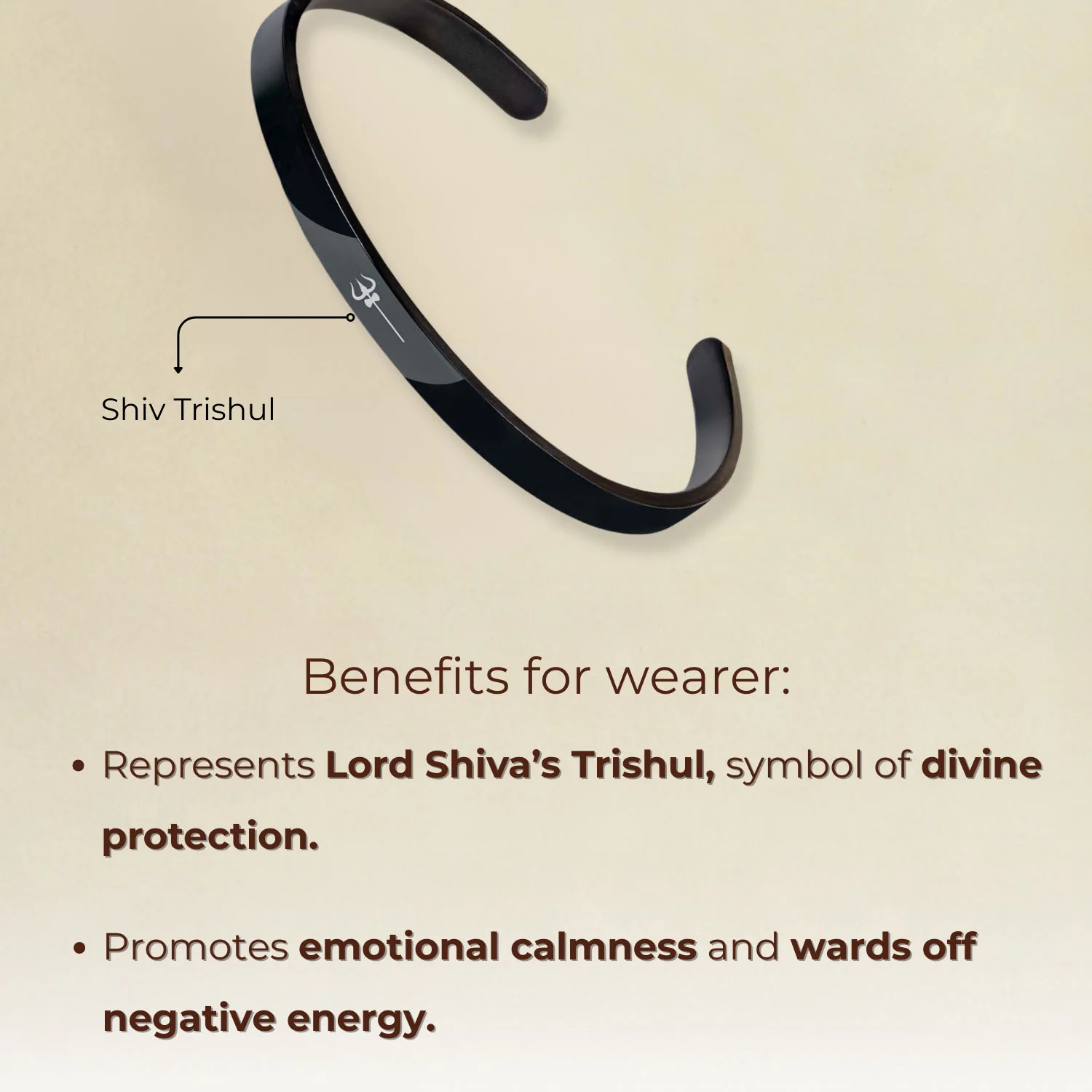 Shiv Trishul Gloss Cuff Adjustable Bracelet - Image 26
