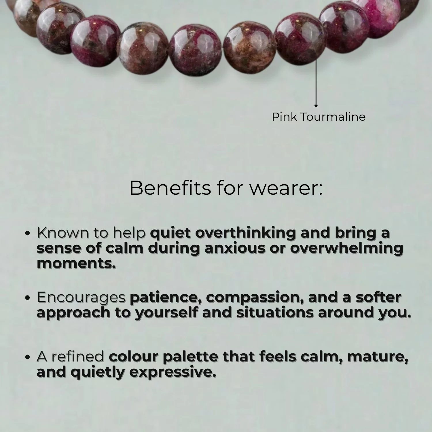 Soothing Pink Tourmaline Natural Stone Bracelet - Image 2