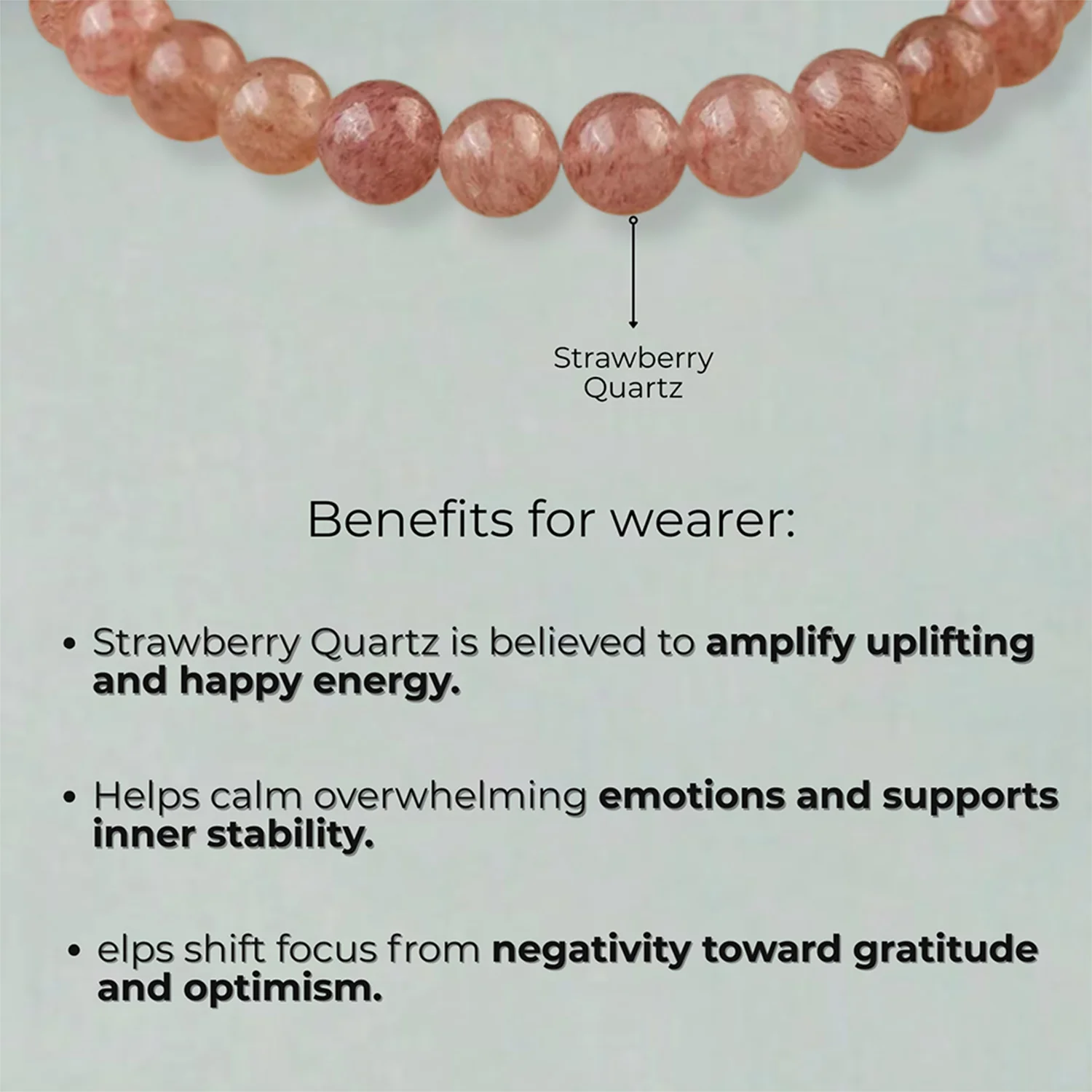 Soulful Strawberry Quartz Natural Stone Bracelet - Image 2