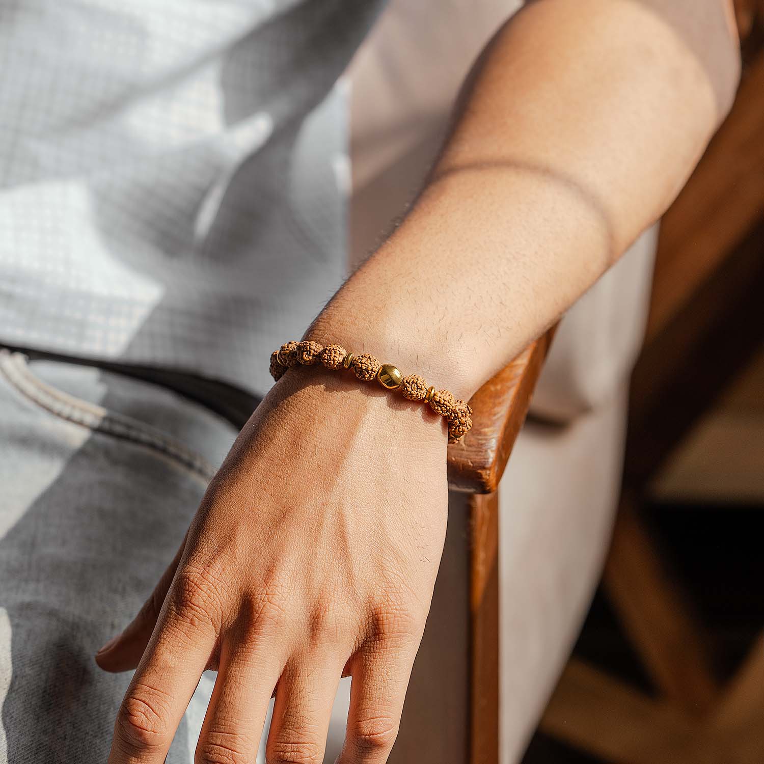 Spiritual Rudraksh Natural Stone Bracelet - Image 3