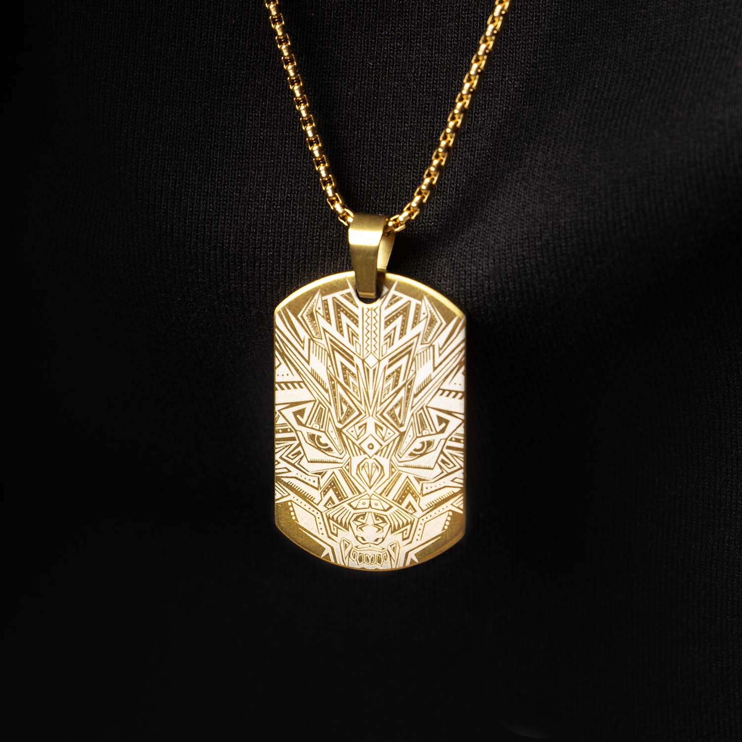 Tribal Dragon Dog Tag Necklace - Image 6