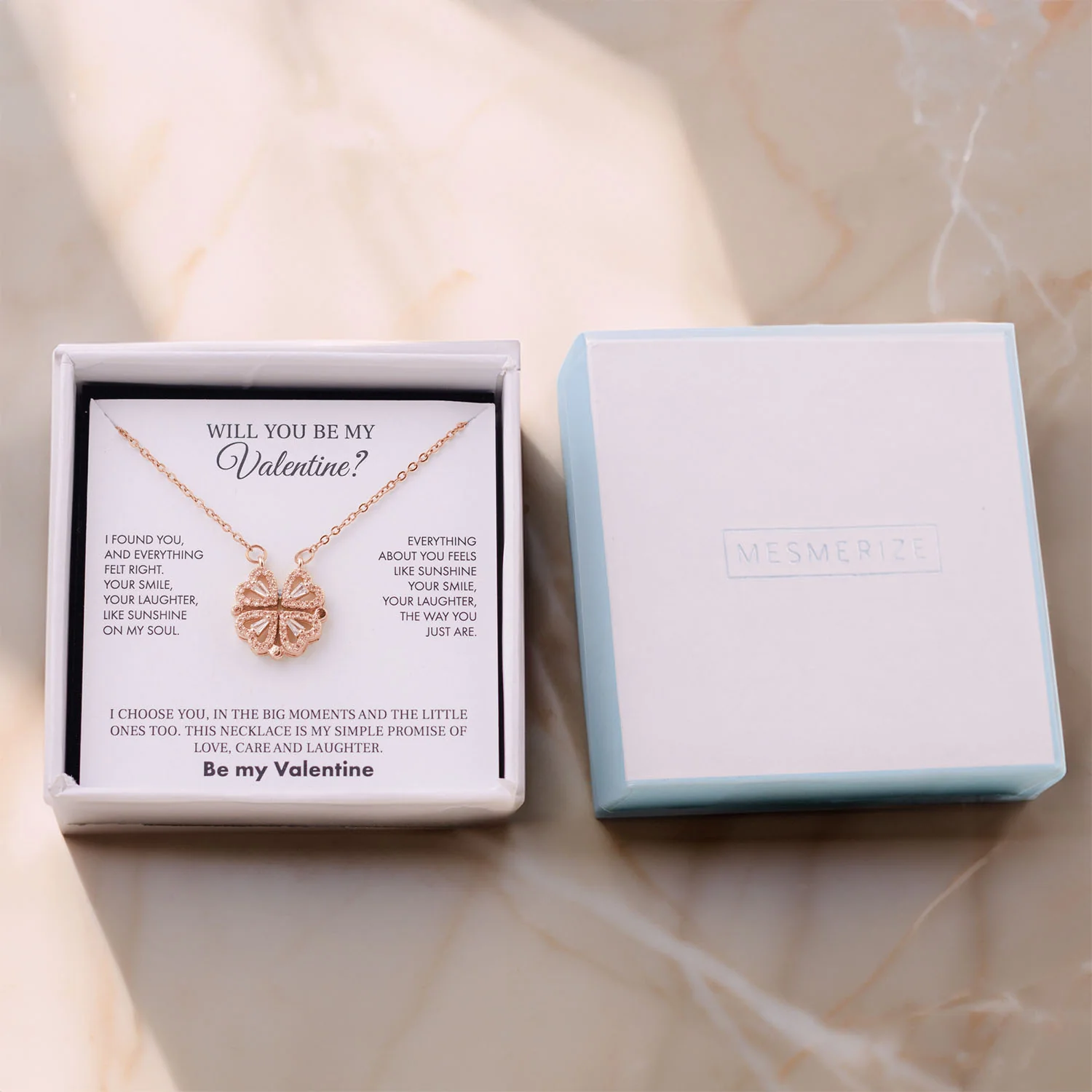 Will You Be My Valentine Card With Necklace For Women