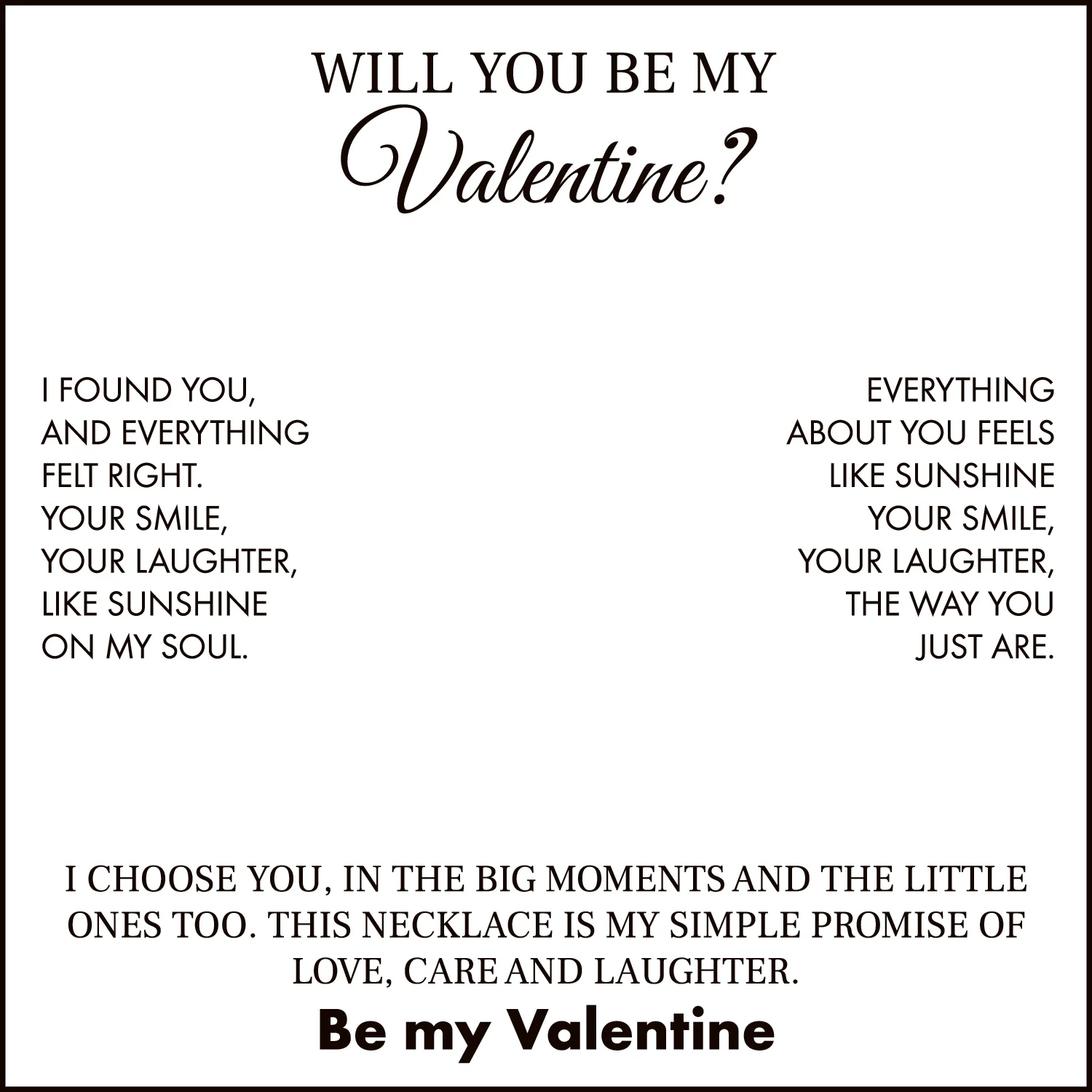 Will You Be My Valentine Card With Necklace For Women - Image 45